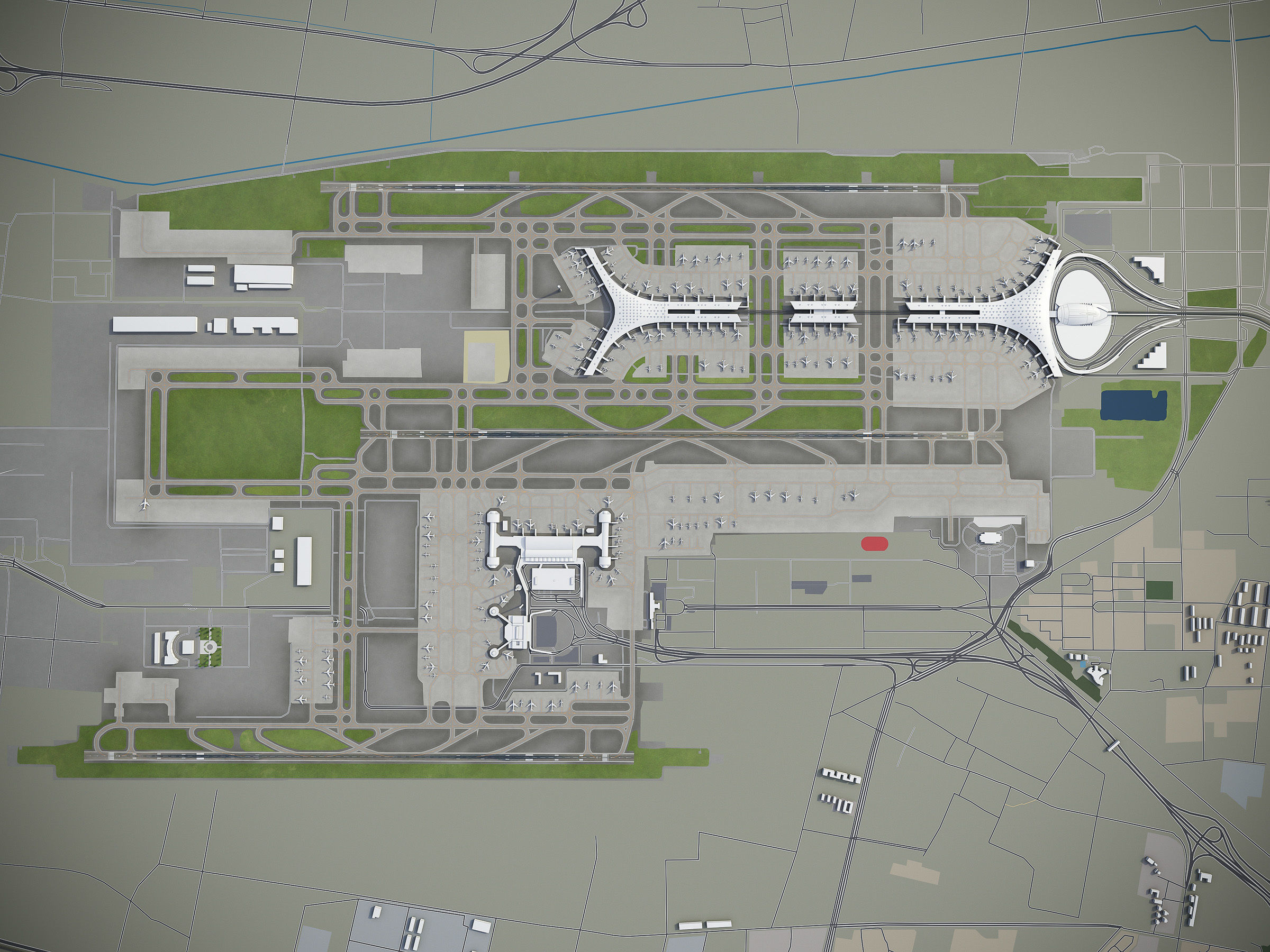 Beijing Airport Low-poly 3D model_19