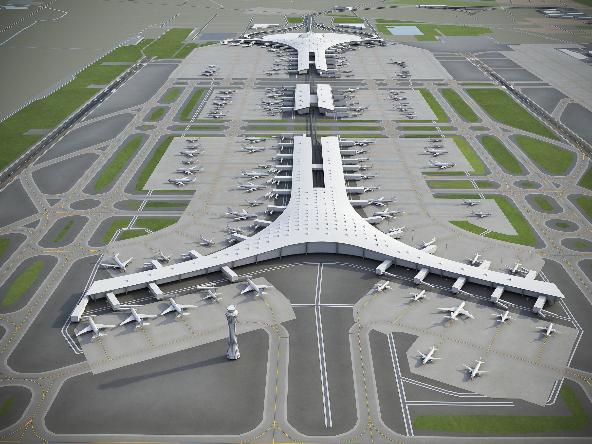Beijing Airport Low-poly 3D model_5