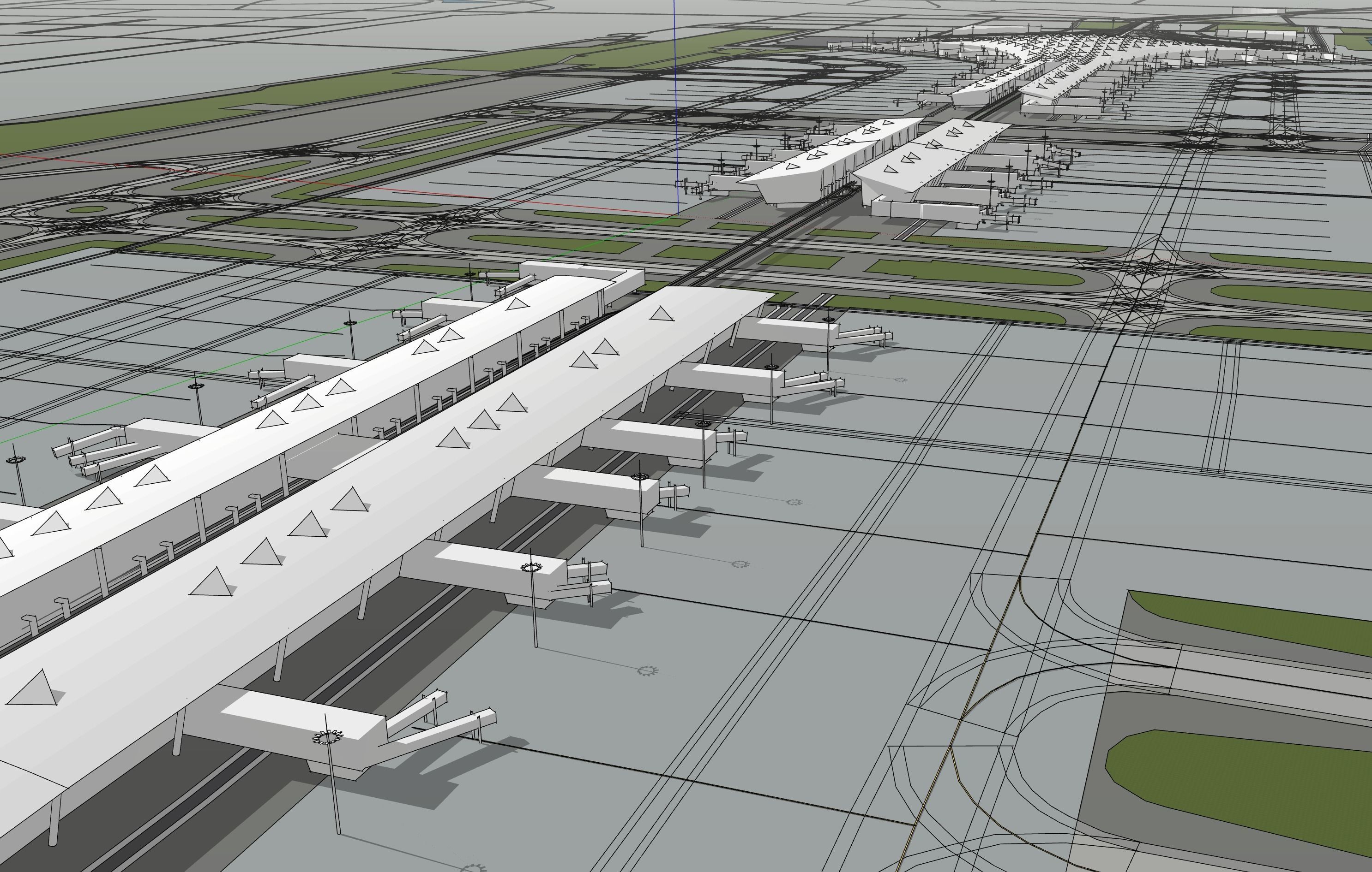 Beijing Airport Low-poly 3D model_1