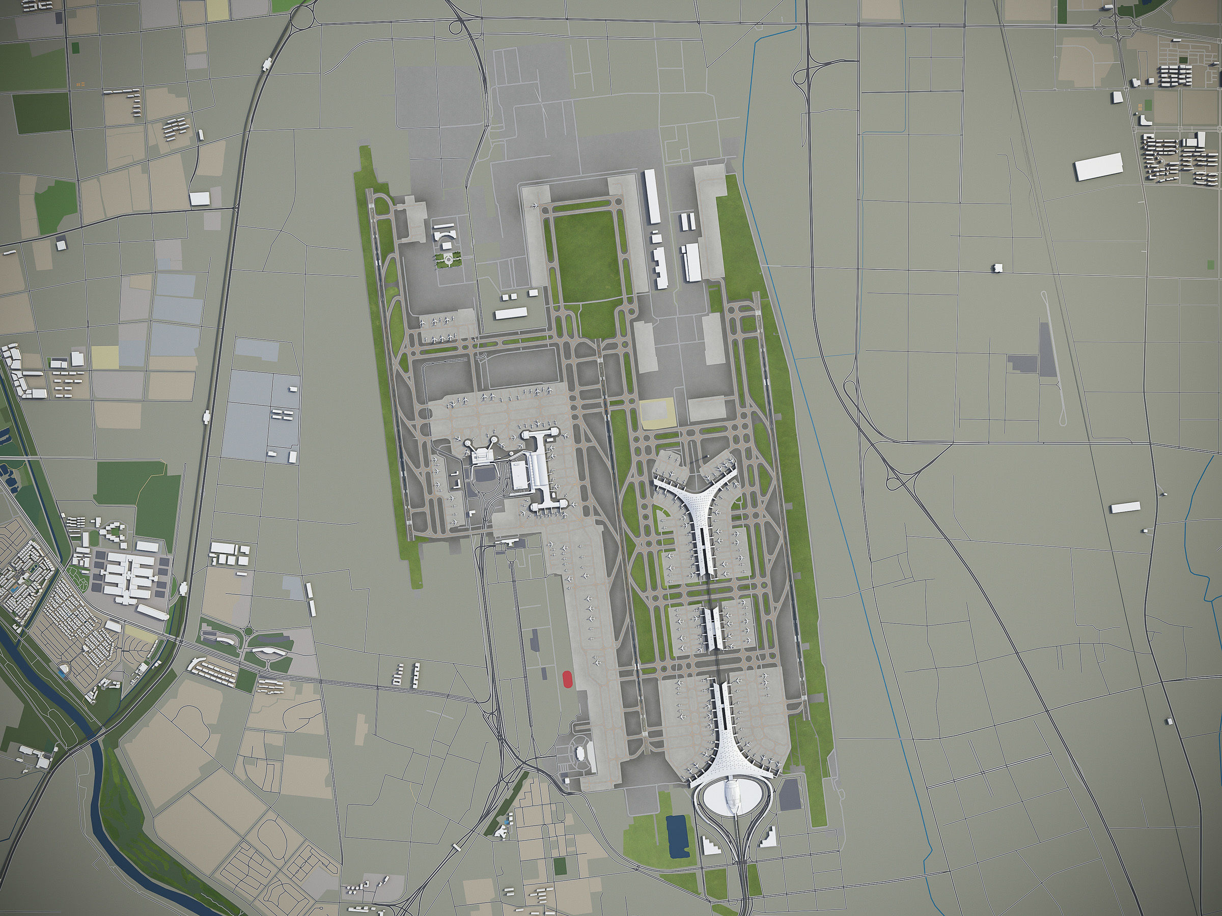 Beijing Airport Low-poly 3D model_17