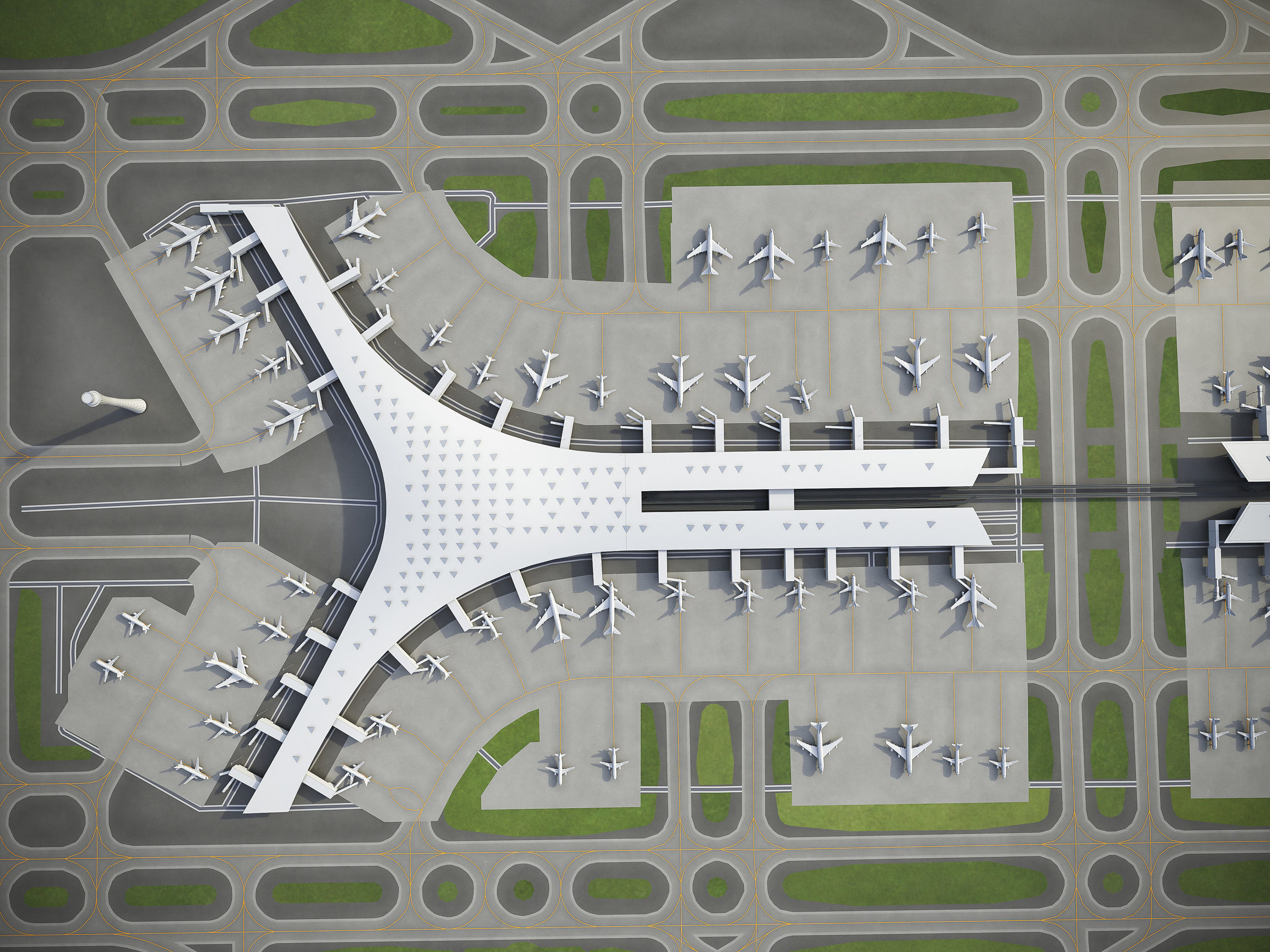 Beijing Airport Low-poly 3D model_22