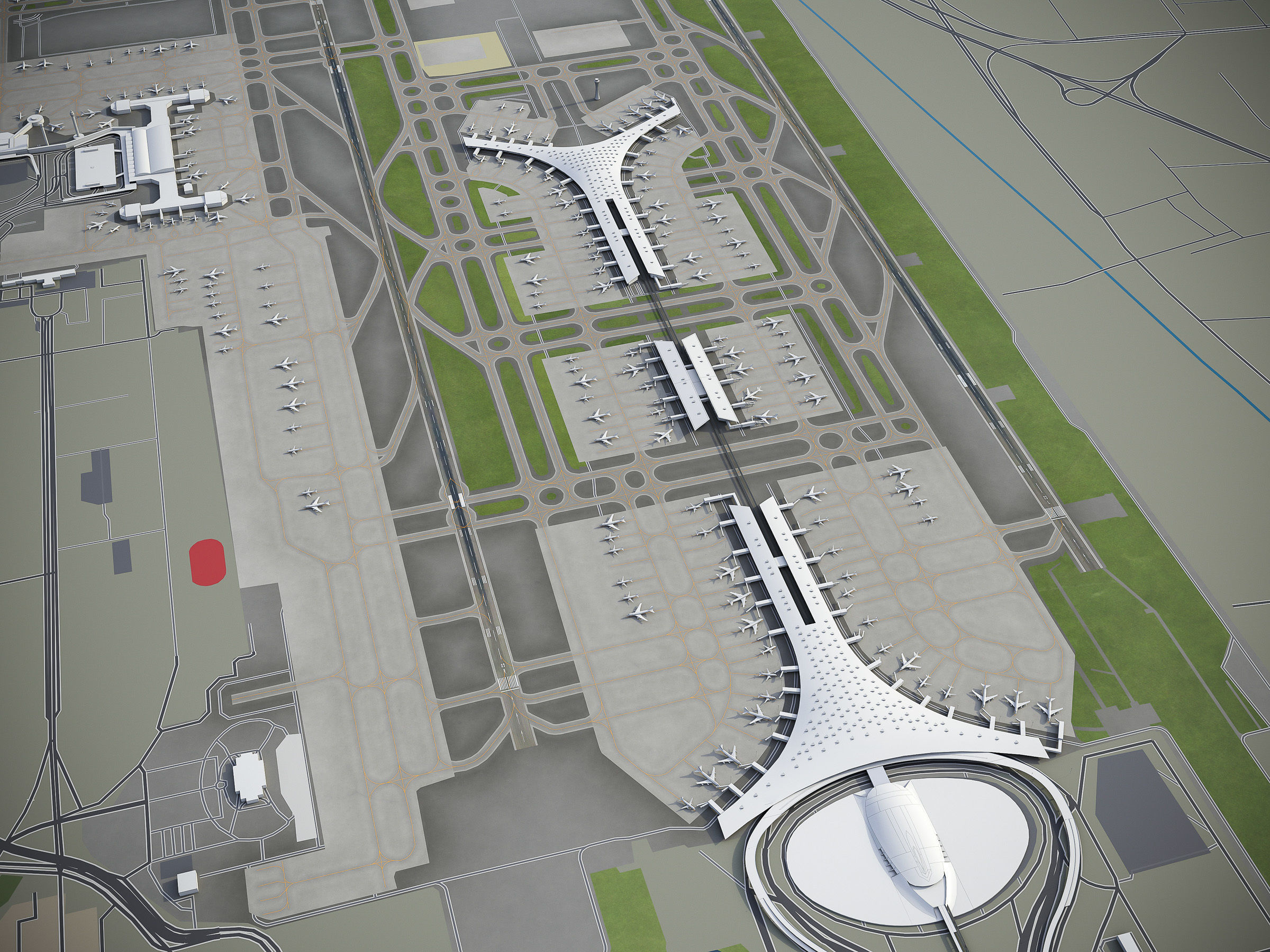 Beijing Airport Low-poly 3D model_3