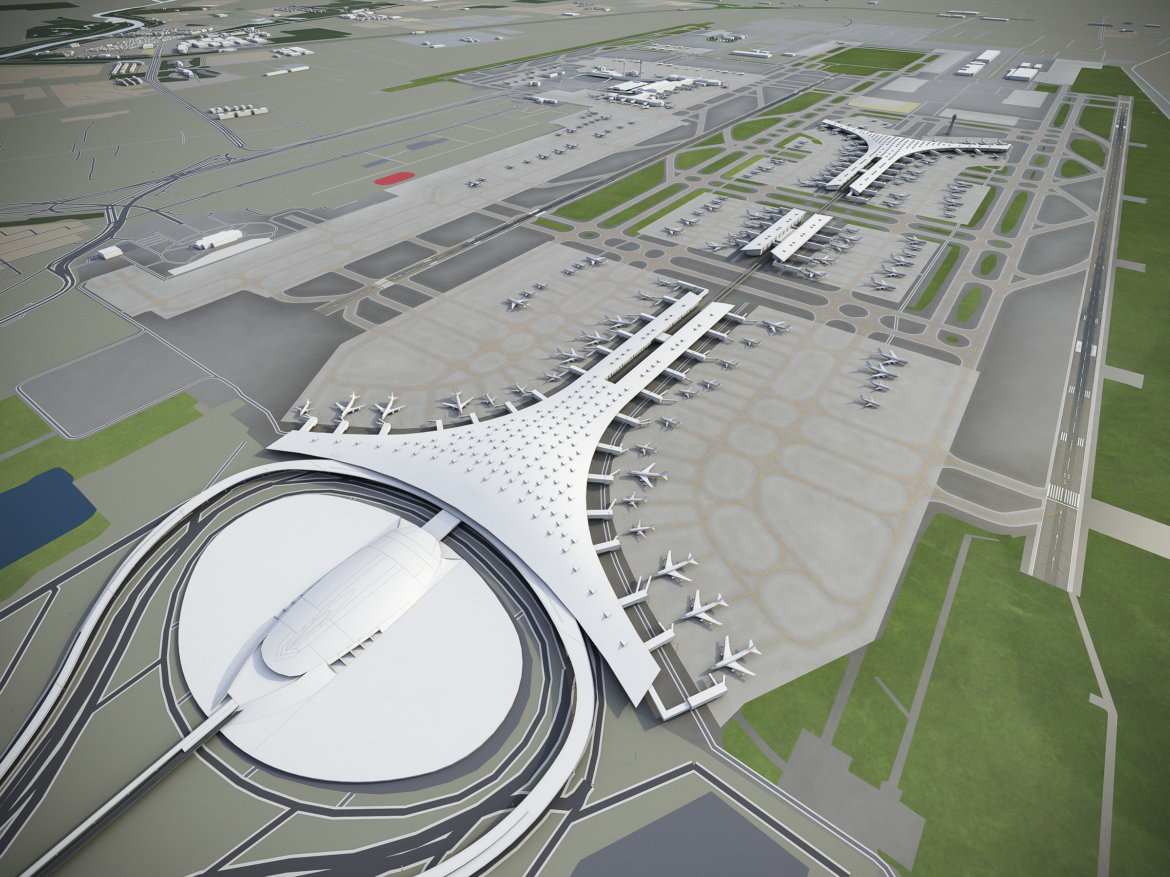 Beijing Airport Low-poly 3D model_25