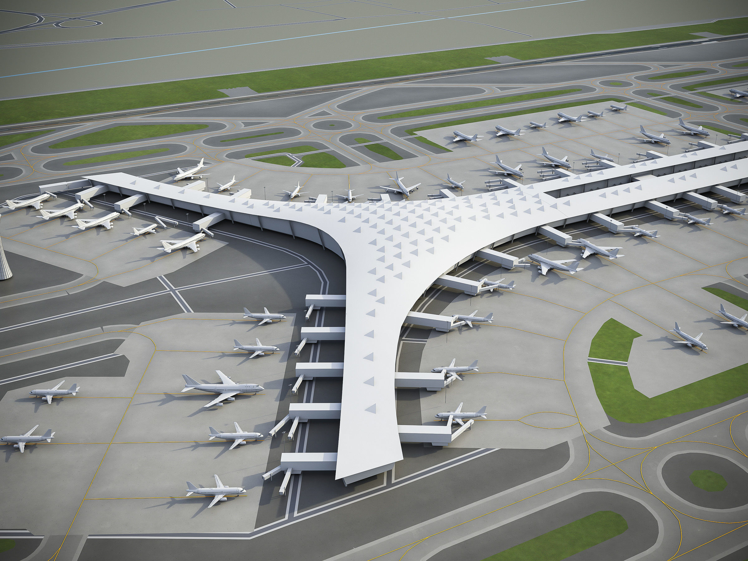 Beijing Airport Low-poly 3D model_12