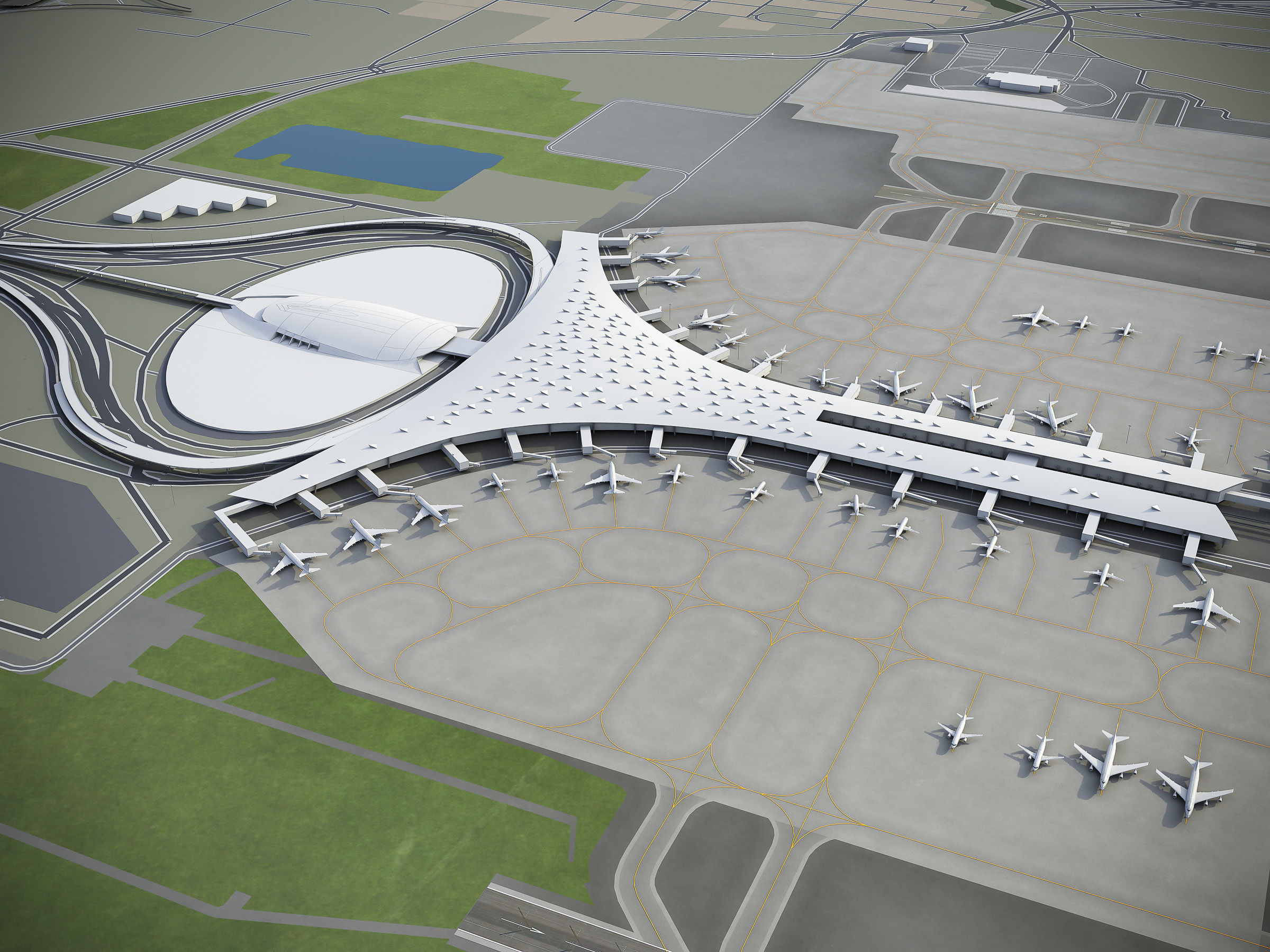 Beijing Airport Low-poly 3D model_9