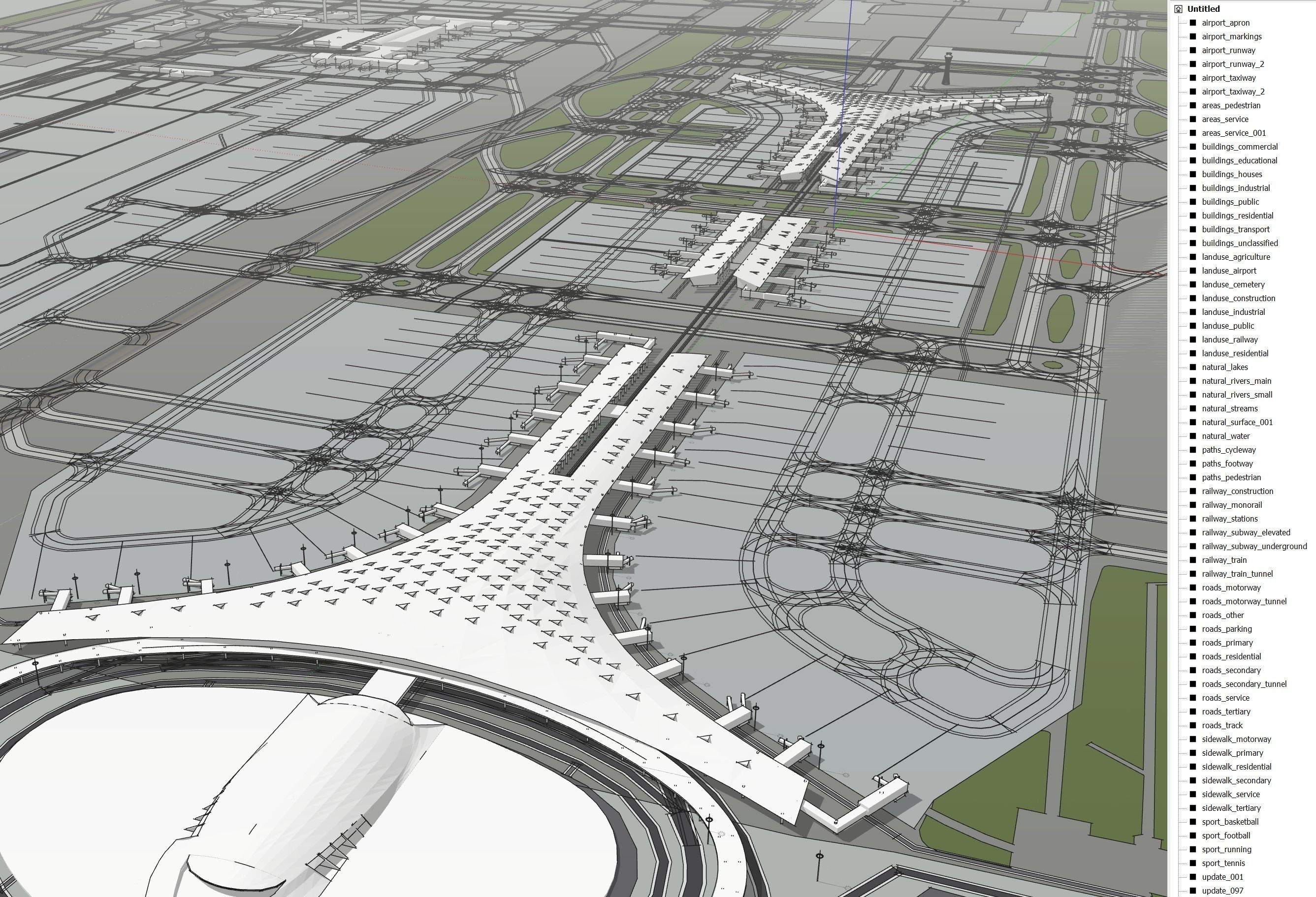 Beijing Airport Low-poly 3D model_26