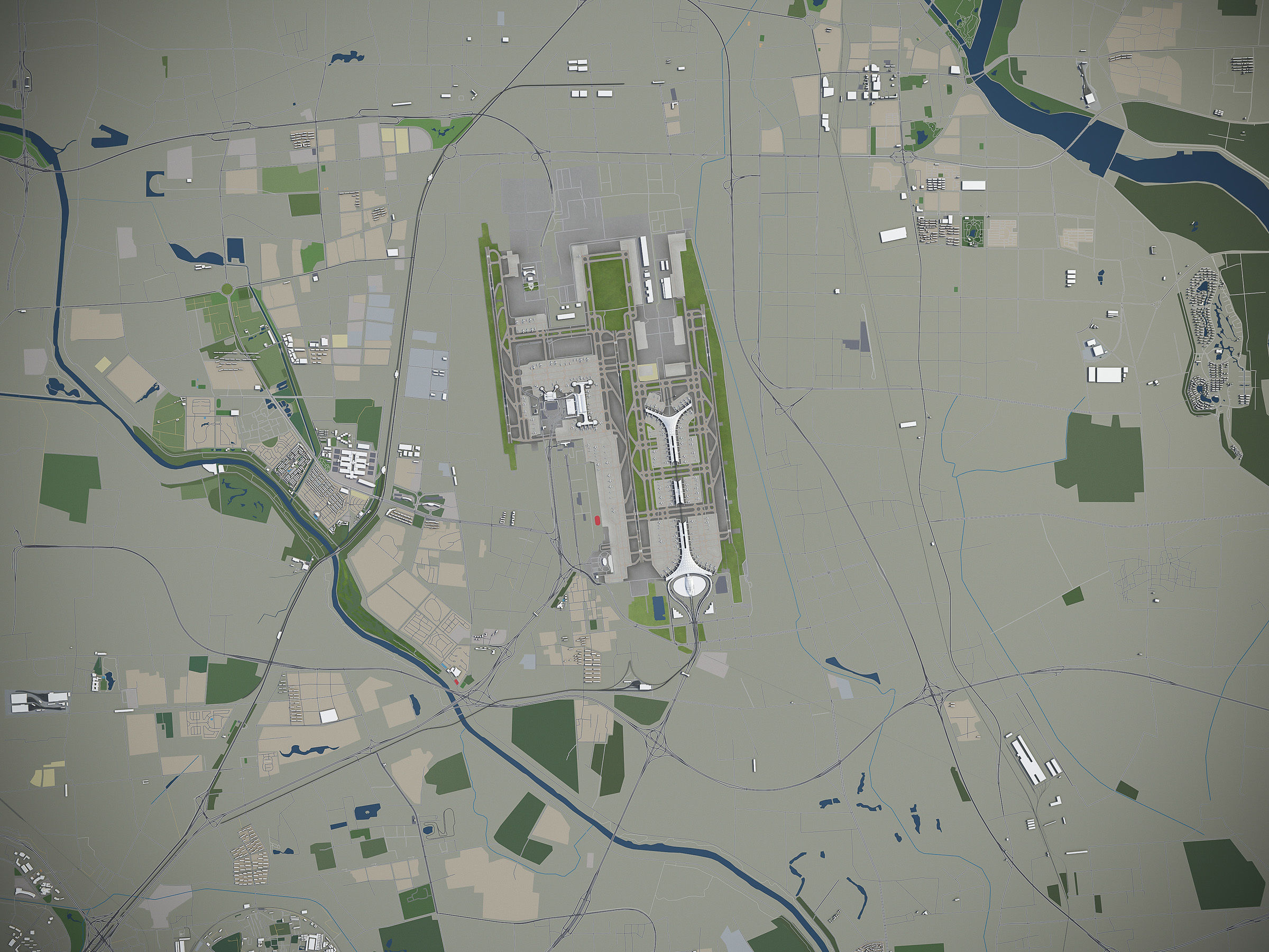 Beijing Airport Low-poly 3D model_18