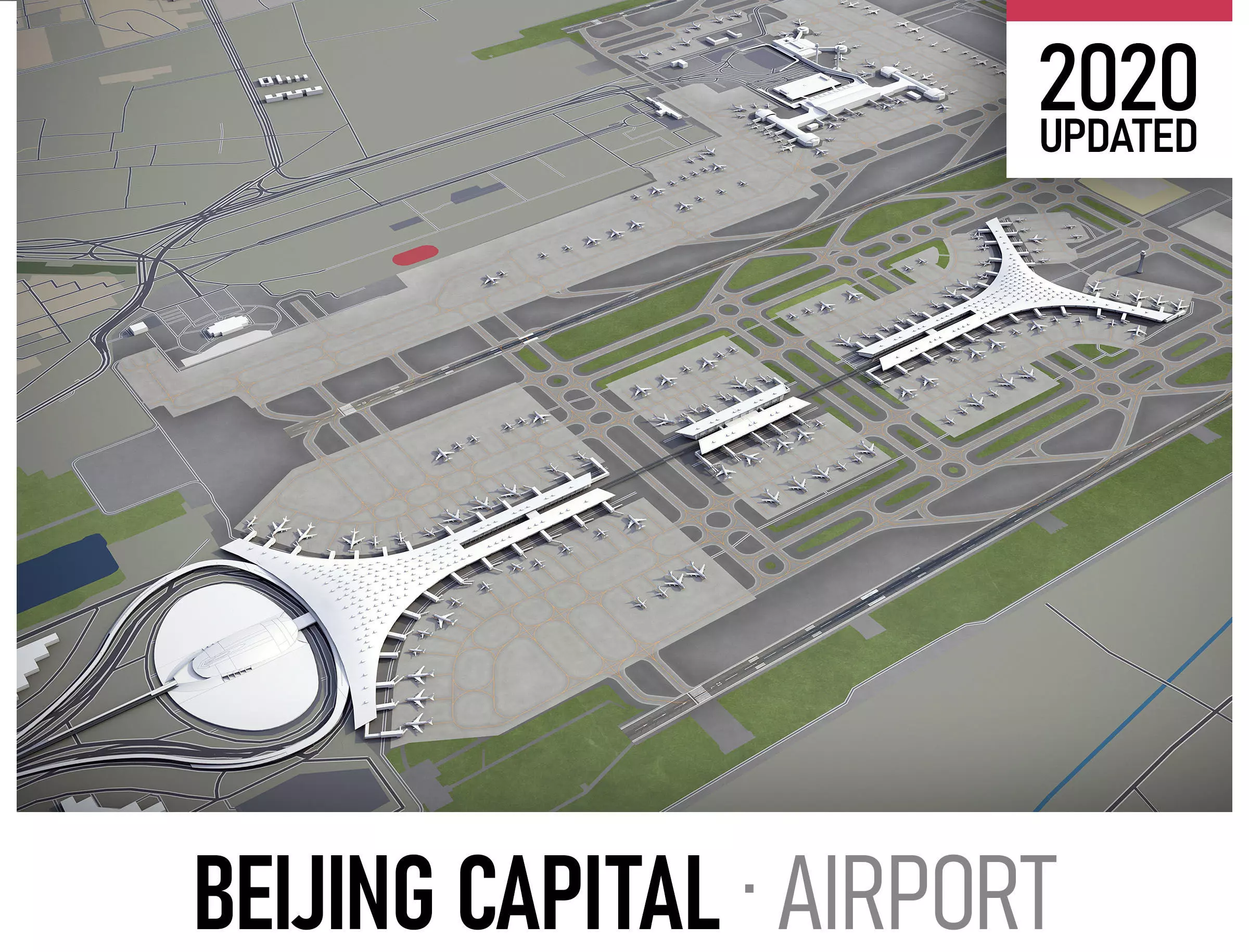 Beijing Airport Low-poly 3D model_0