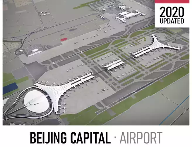 Beijing Airport Low-poly 3D model