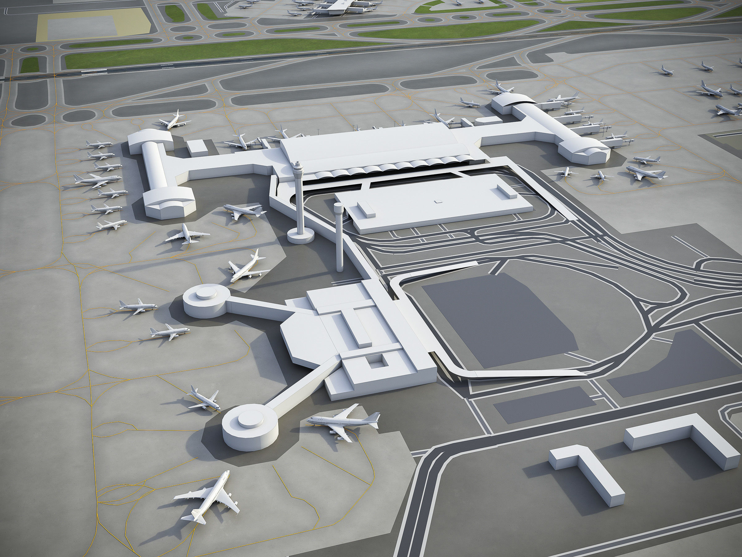 Beijing Airport Low-poly 3D model_6