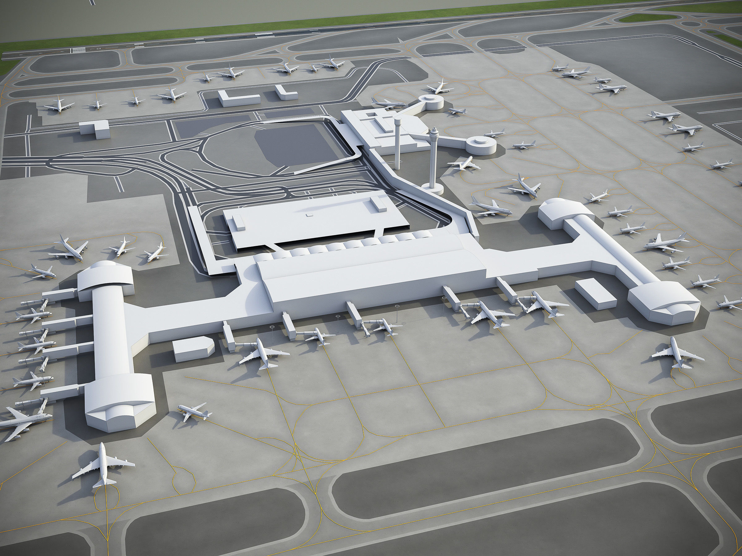 Beijing Airport Low-poly 3D model_8