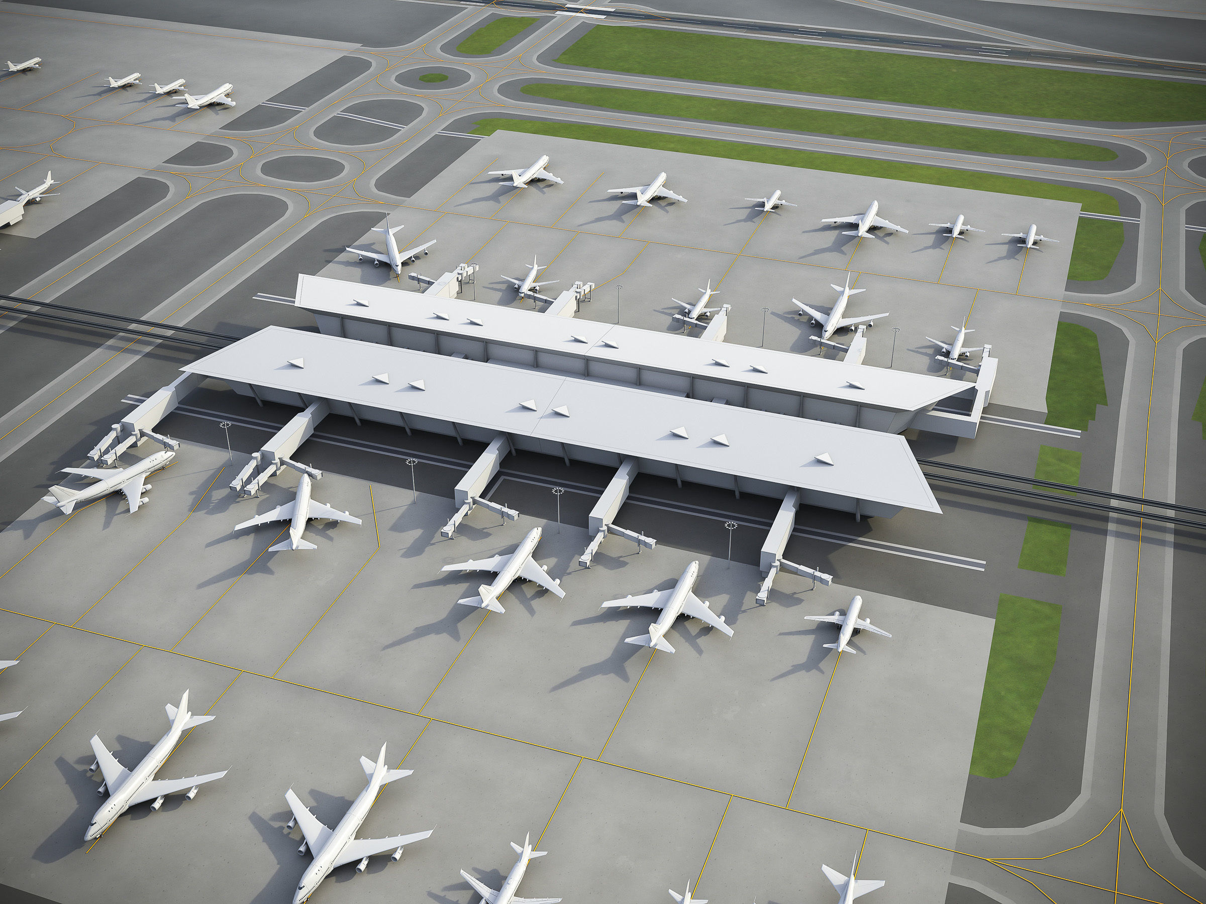 Beijing Airport Low-poly 3D model_10
