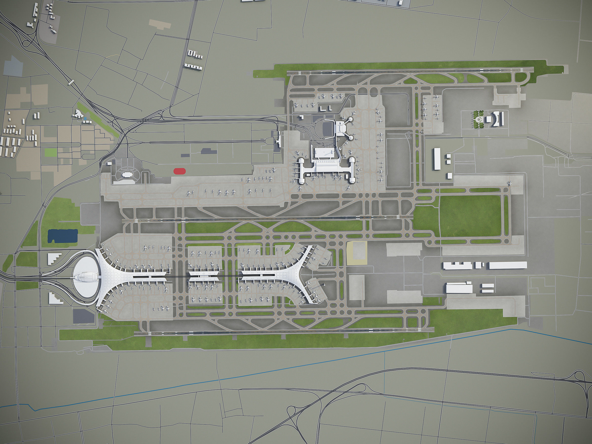 Beijing Airport Low-poly 3D model_20