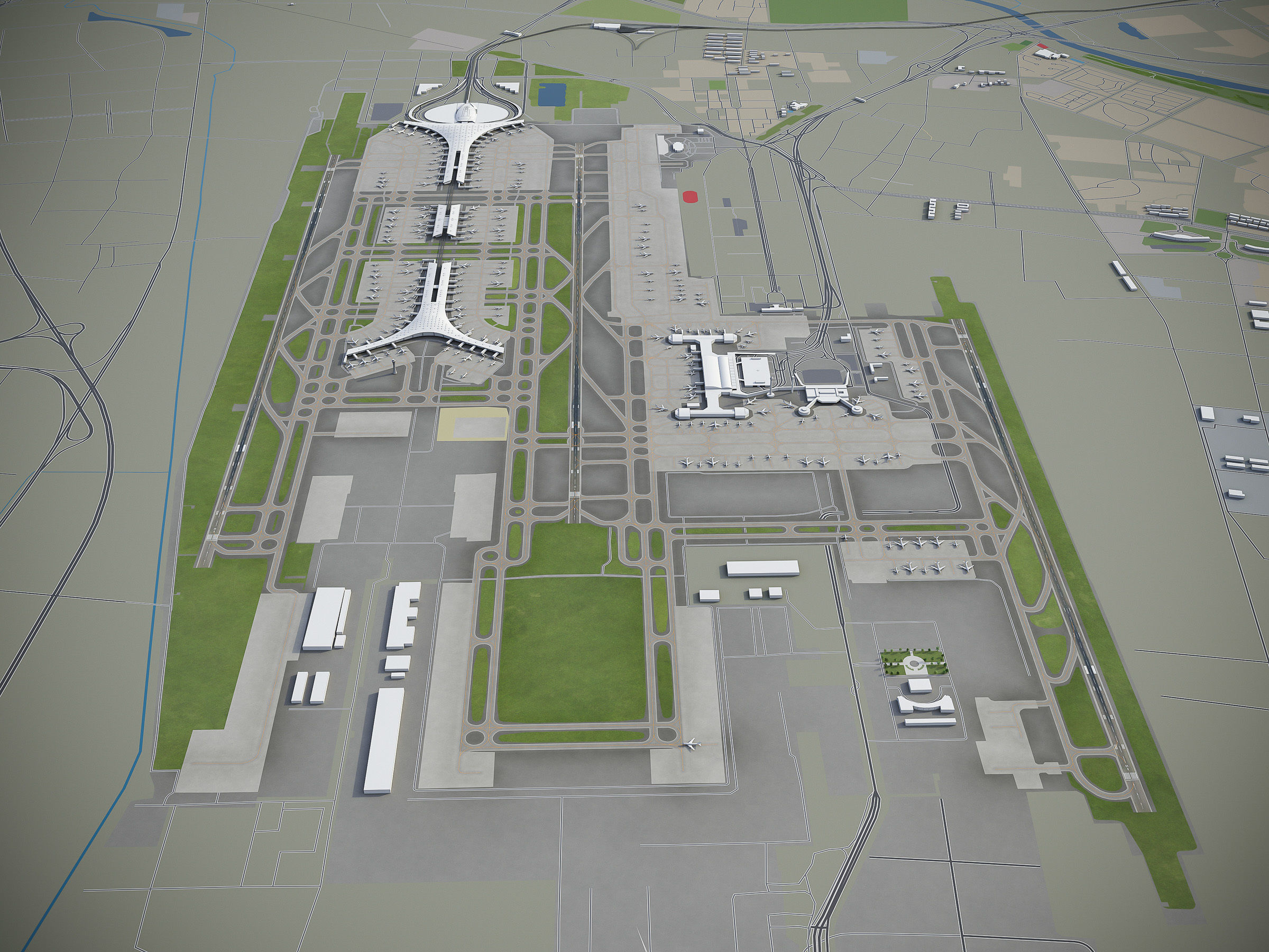 Beijing Airport Low-poly 3D model_14