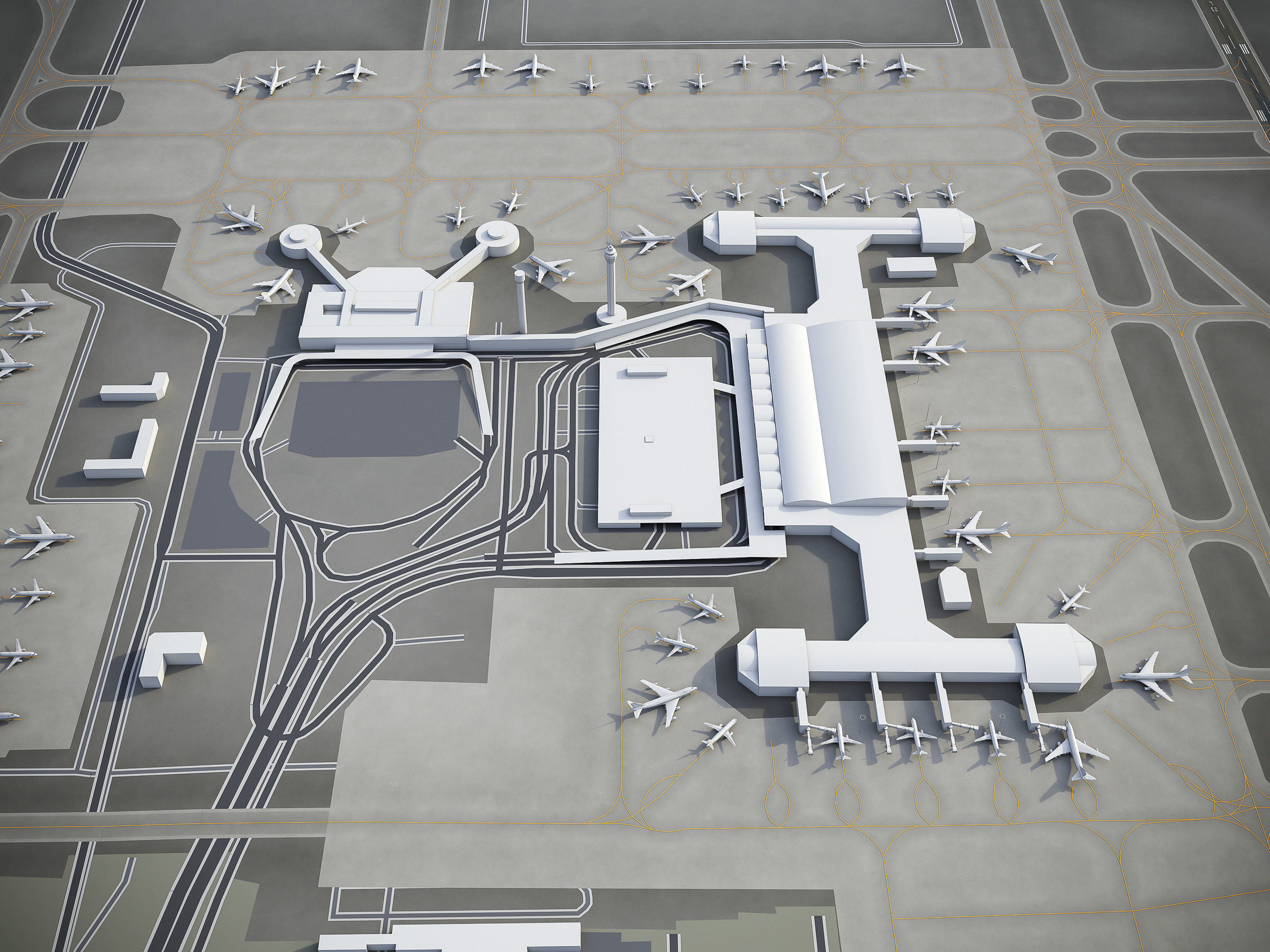 Beijing Airport Low-poly 3D model_7