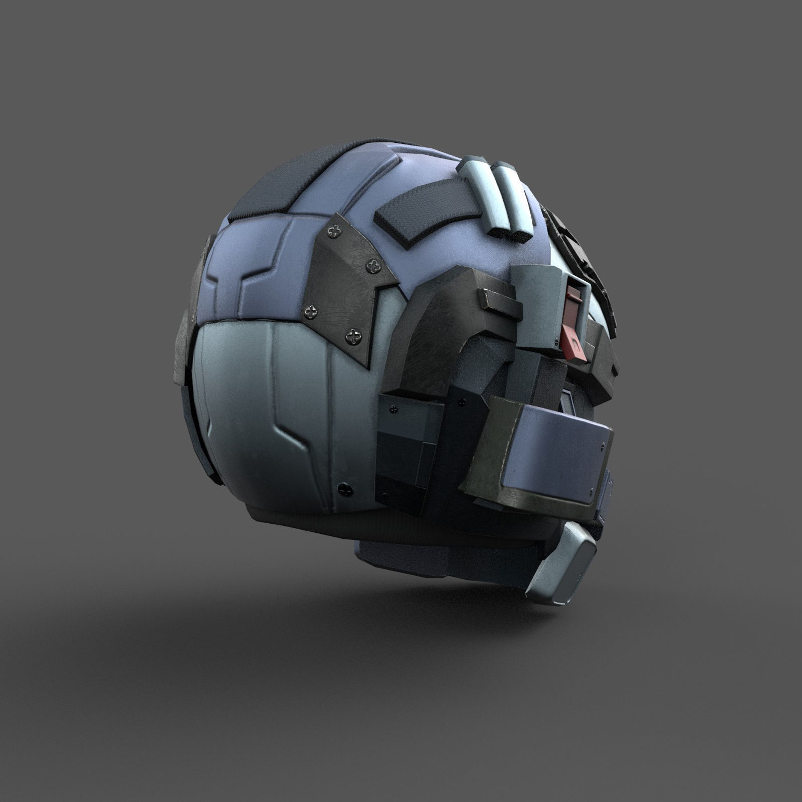 Helmet scifi military 3d model space Low-poly 3D model_3
