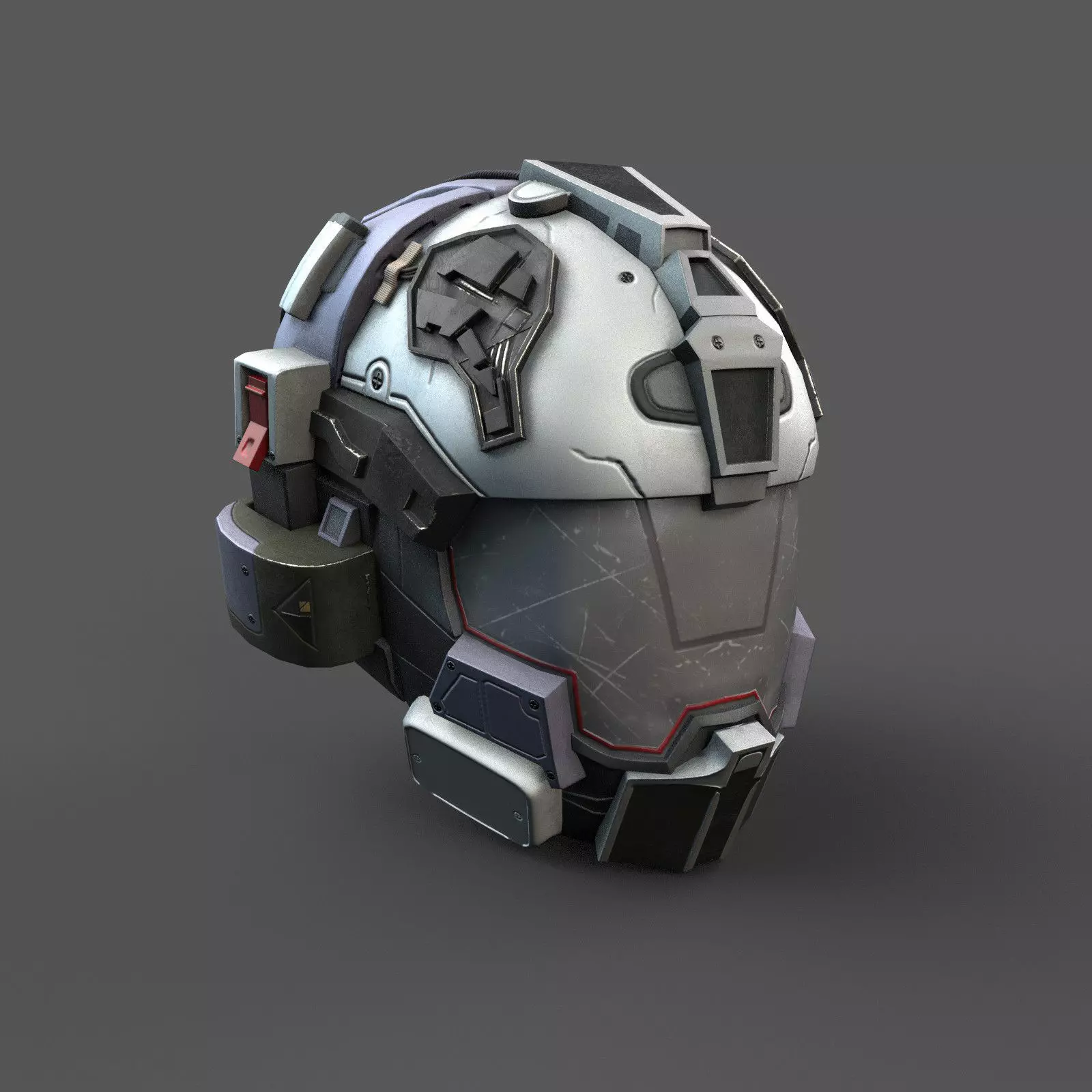 Helmet scifi military 3d model space Low-poly 3D model_0