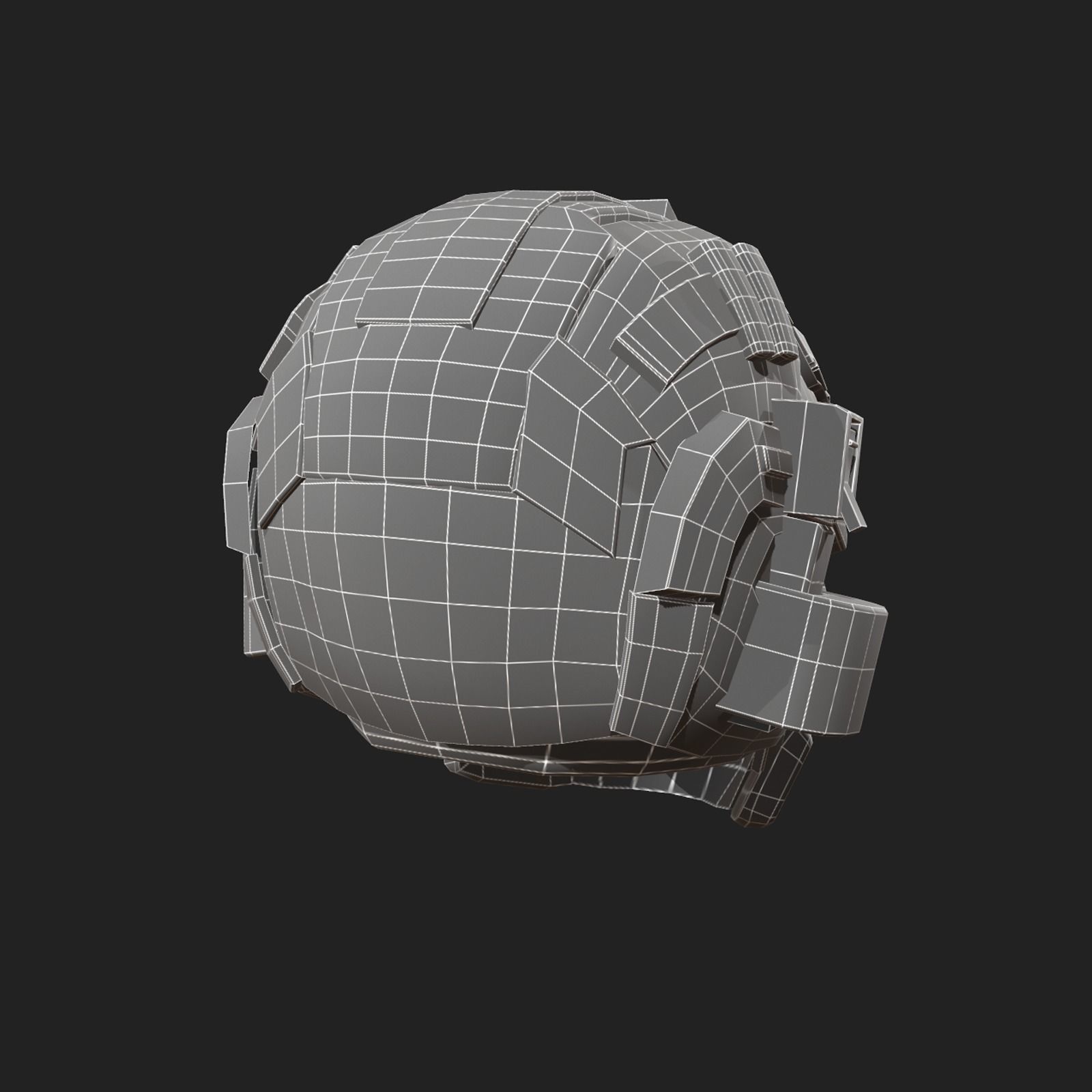 Helmet scifi military 3d model space Low-poly 3D model_6