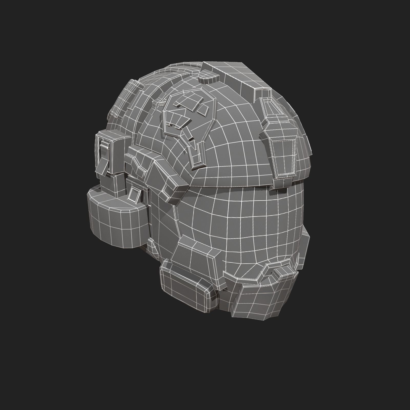 Helmet scifi military 3d model space Low-poly 3D model_7