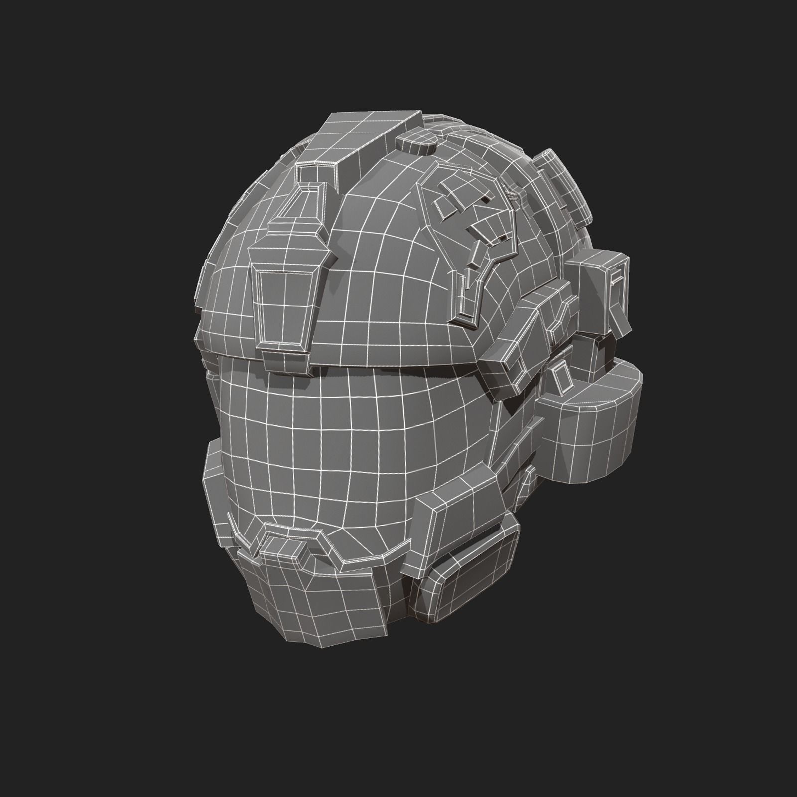 Helmet scifi military 3d model space Low-poly 3D model_5