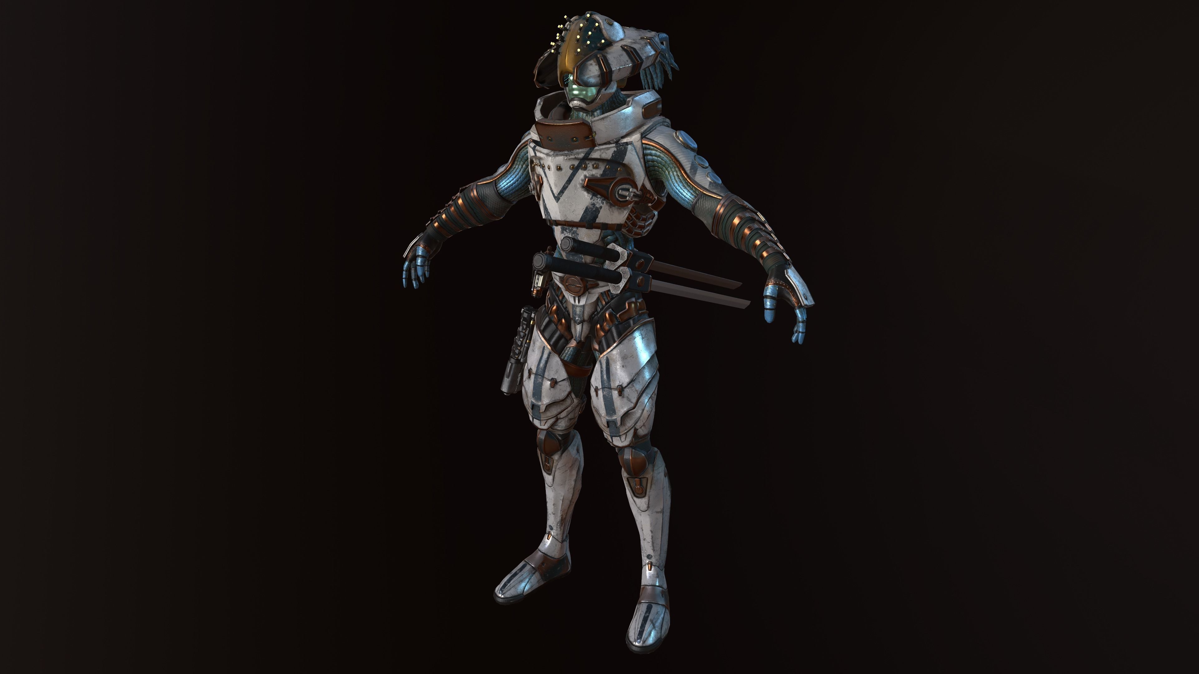 Shinobi Sci Fi Low-poly 3D model_8