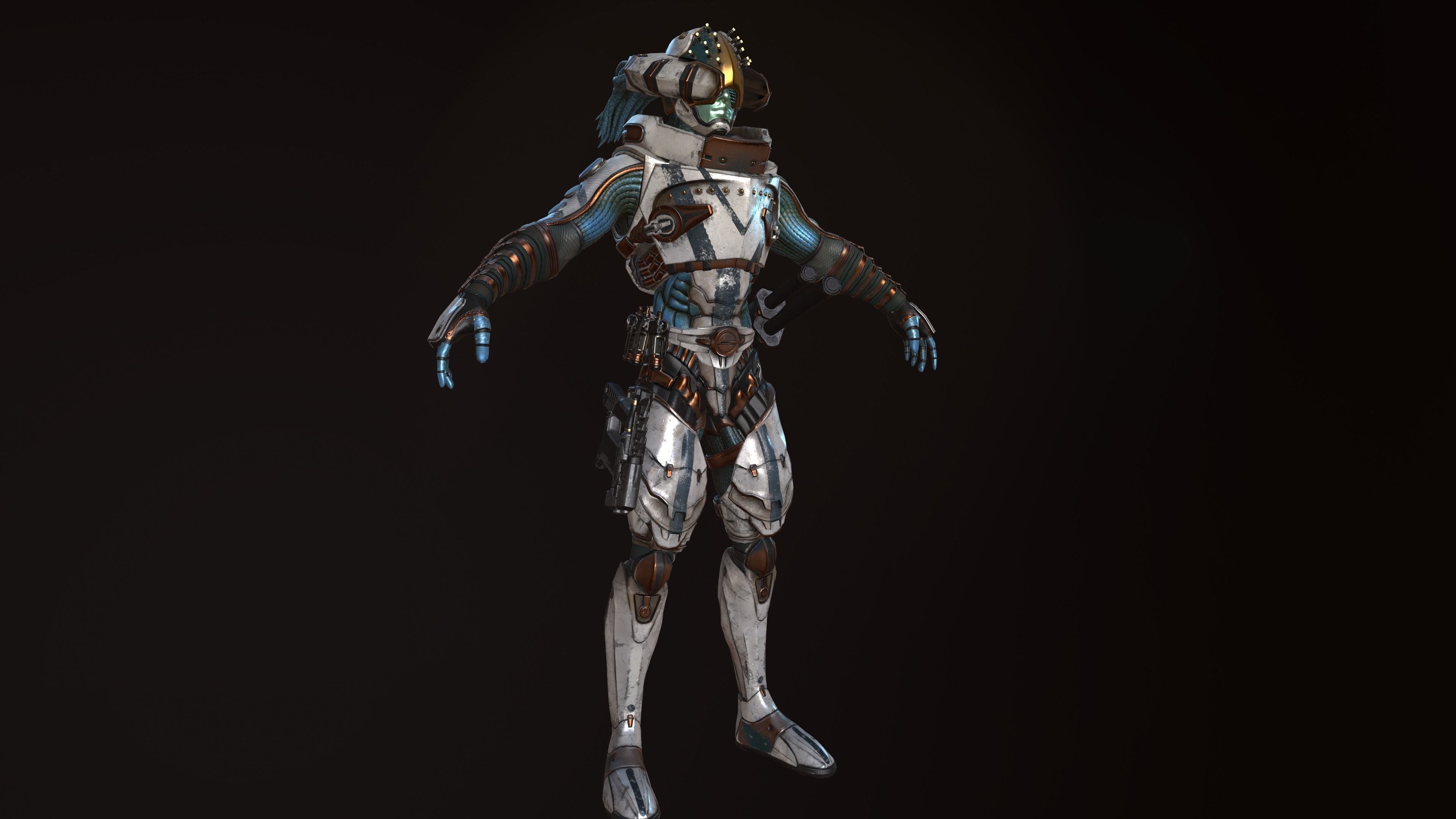 Shinobi Sci Fi Low-poly 3D model_6