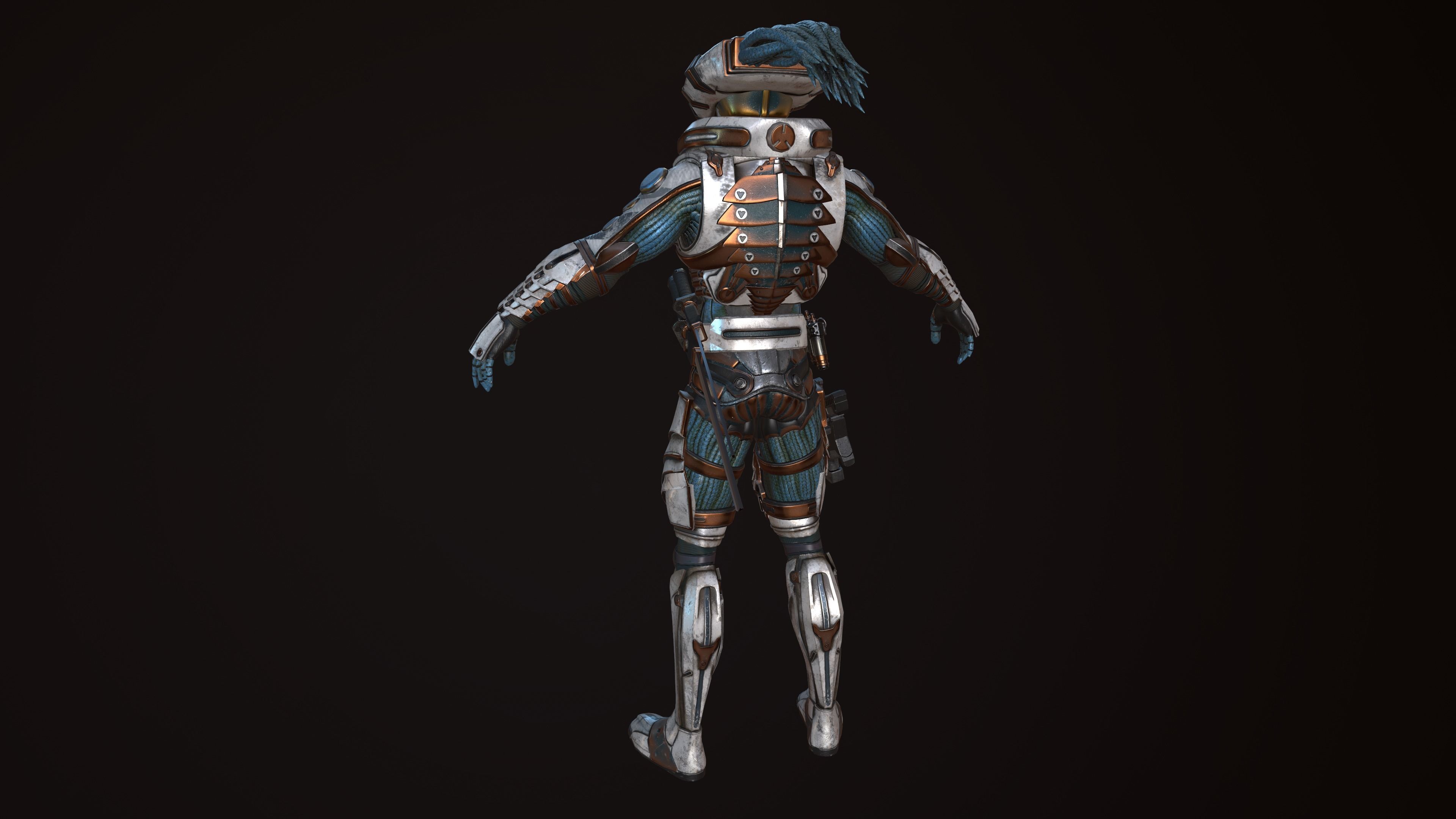 Shinobi Sci Fi Low-poly 3D model_9