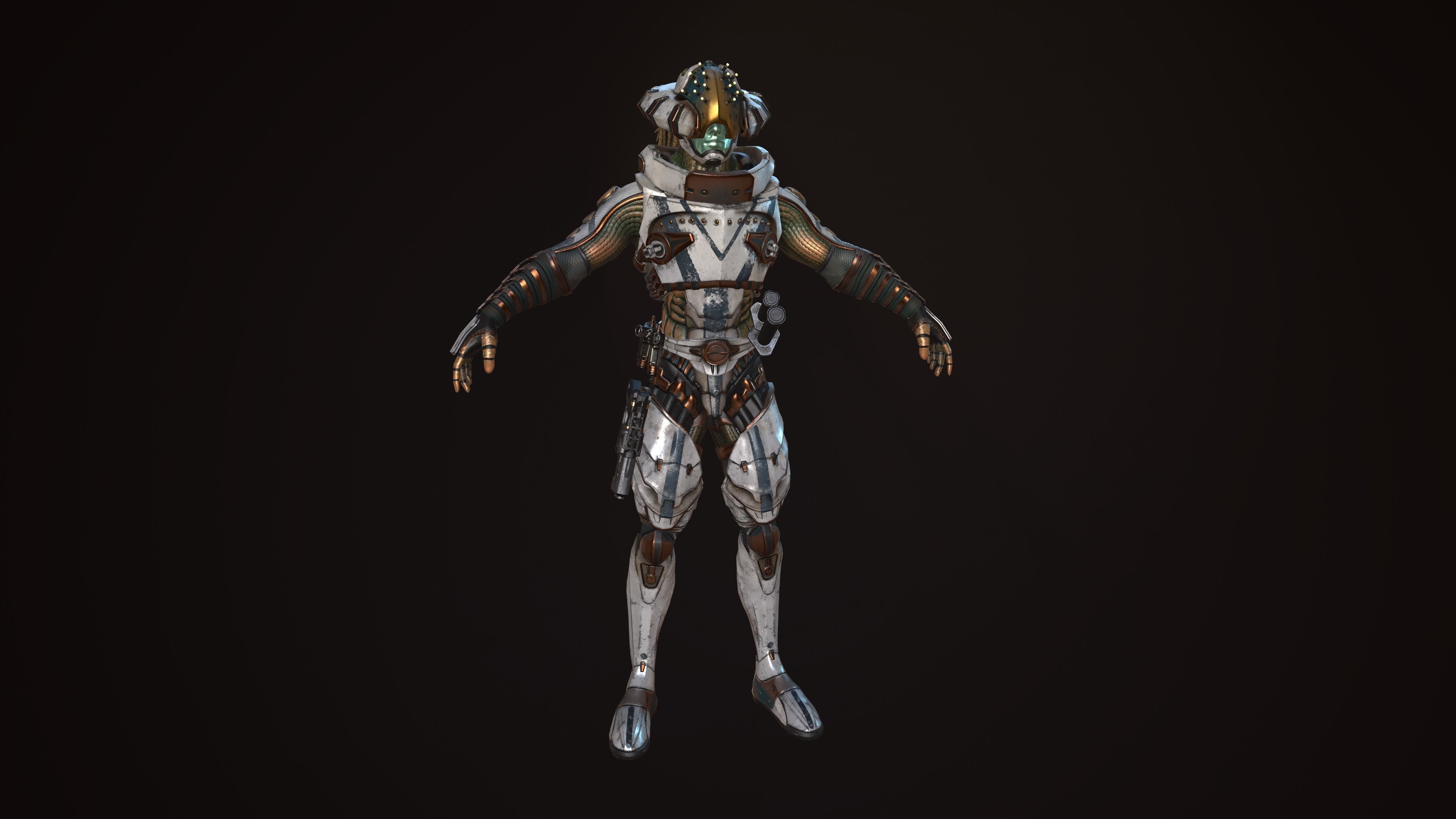 Shinobi Sci Fi Low-poly 3D model_11