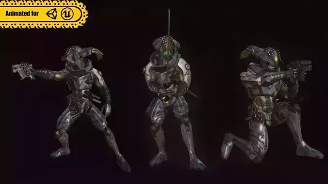 Shinobi Sci Fi Low-poly 3D model