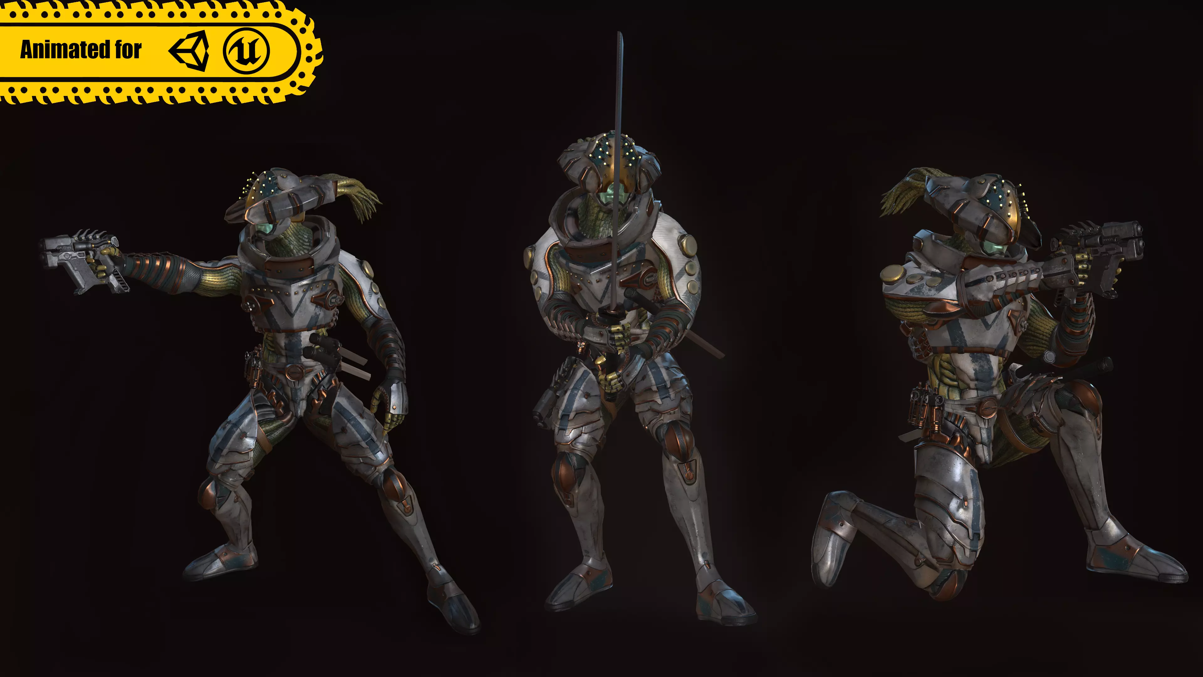 Shinobi Sci Fi Low-poly 3D model_0