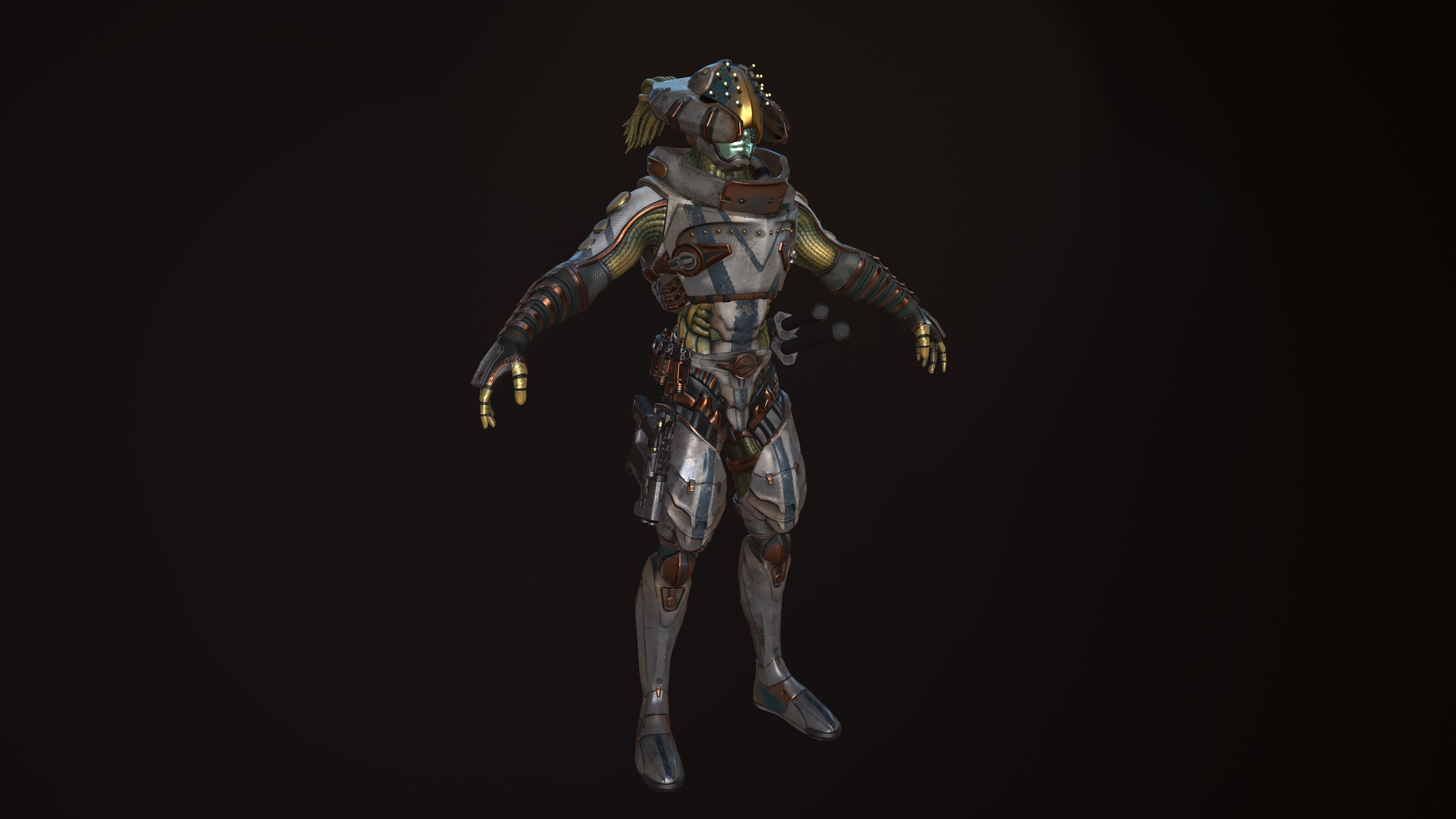 Shinobi Sci Fi Low-poly 3D model_2