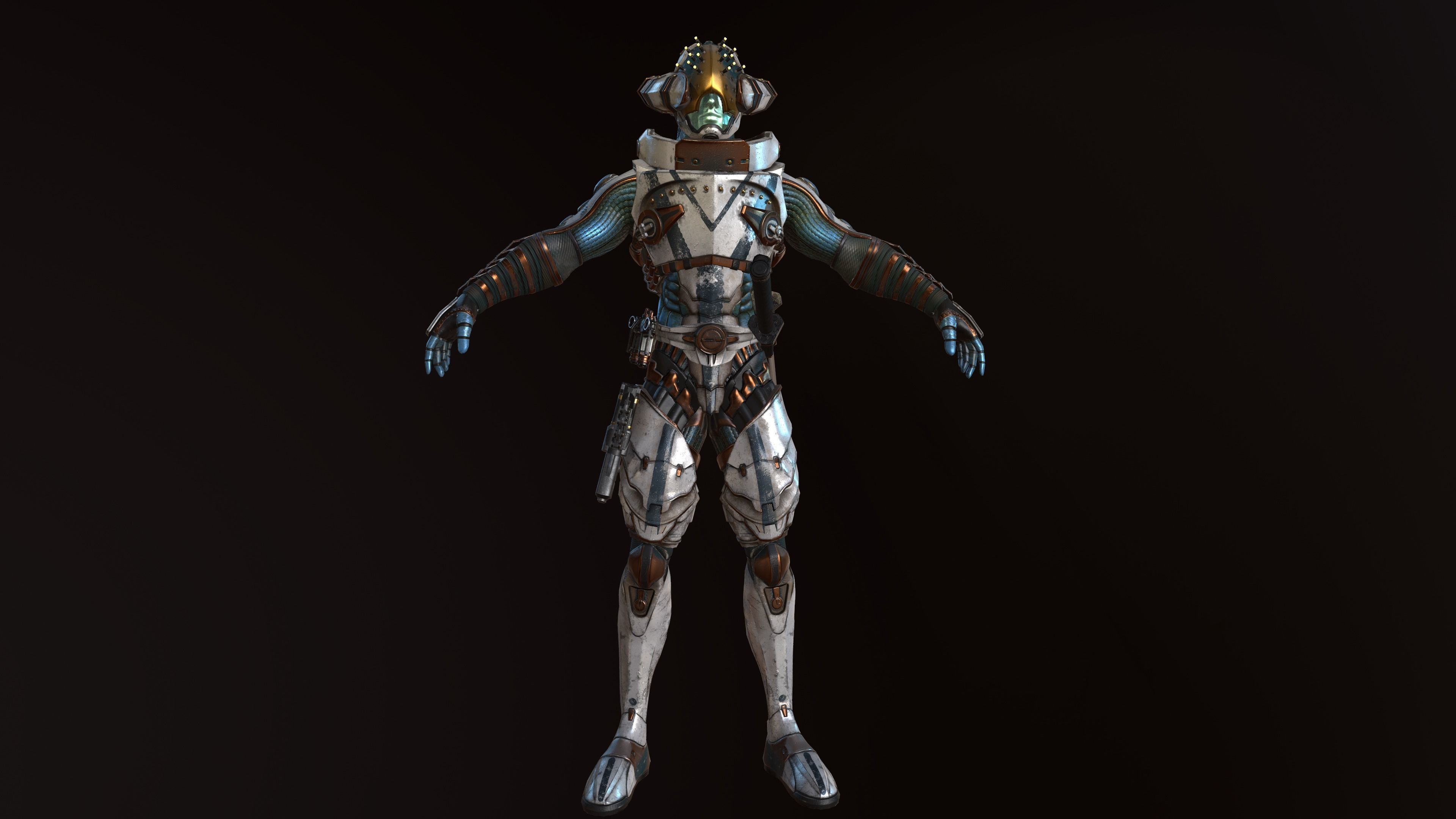 Shinobi Sci Fi Low-poly 3D model_7