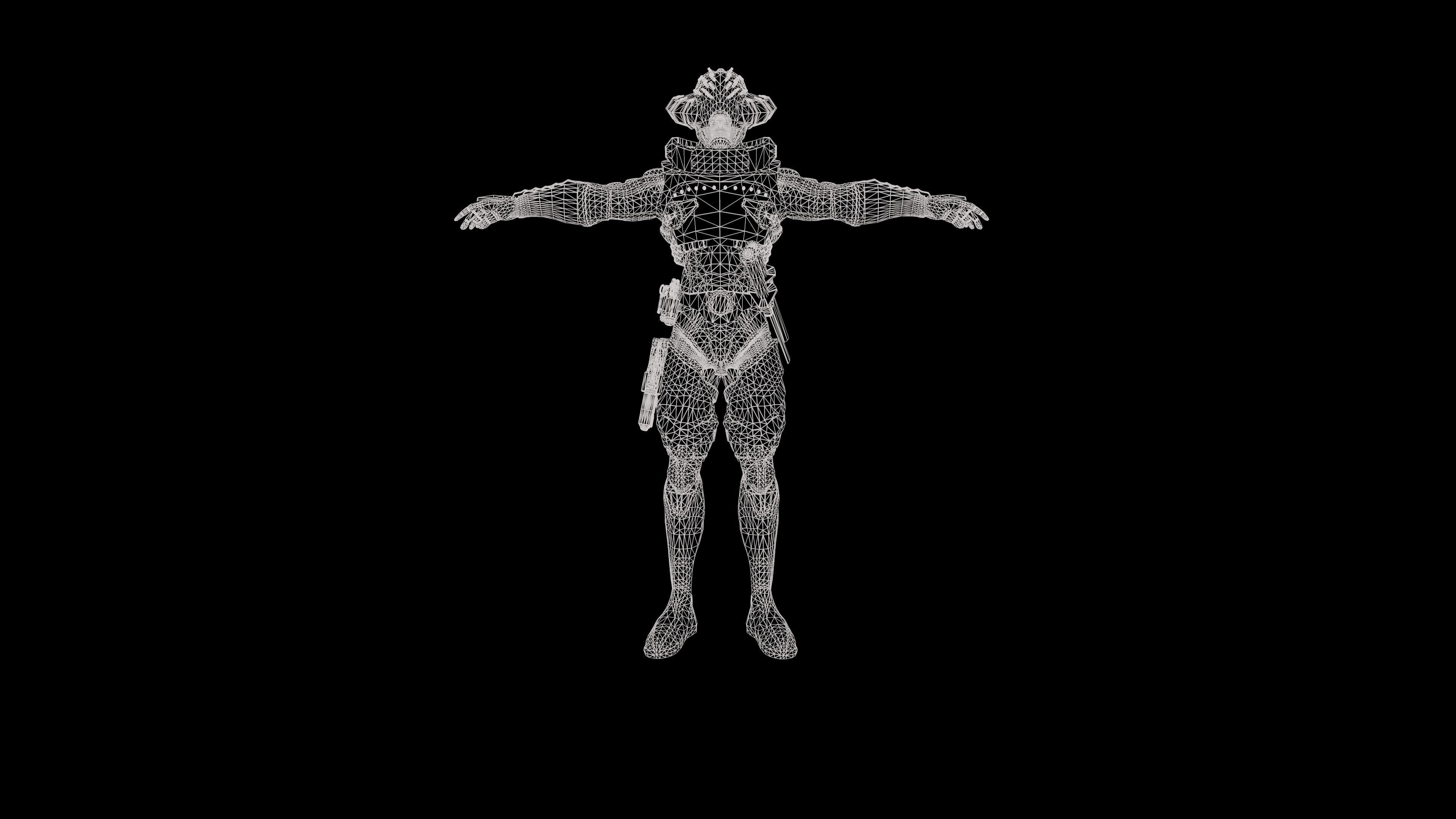 Shinobi Sci Fi Low-poly 3D model_12