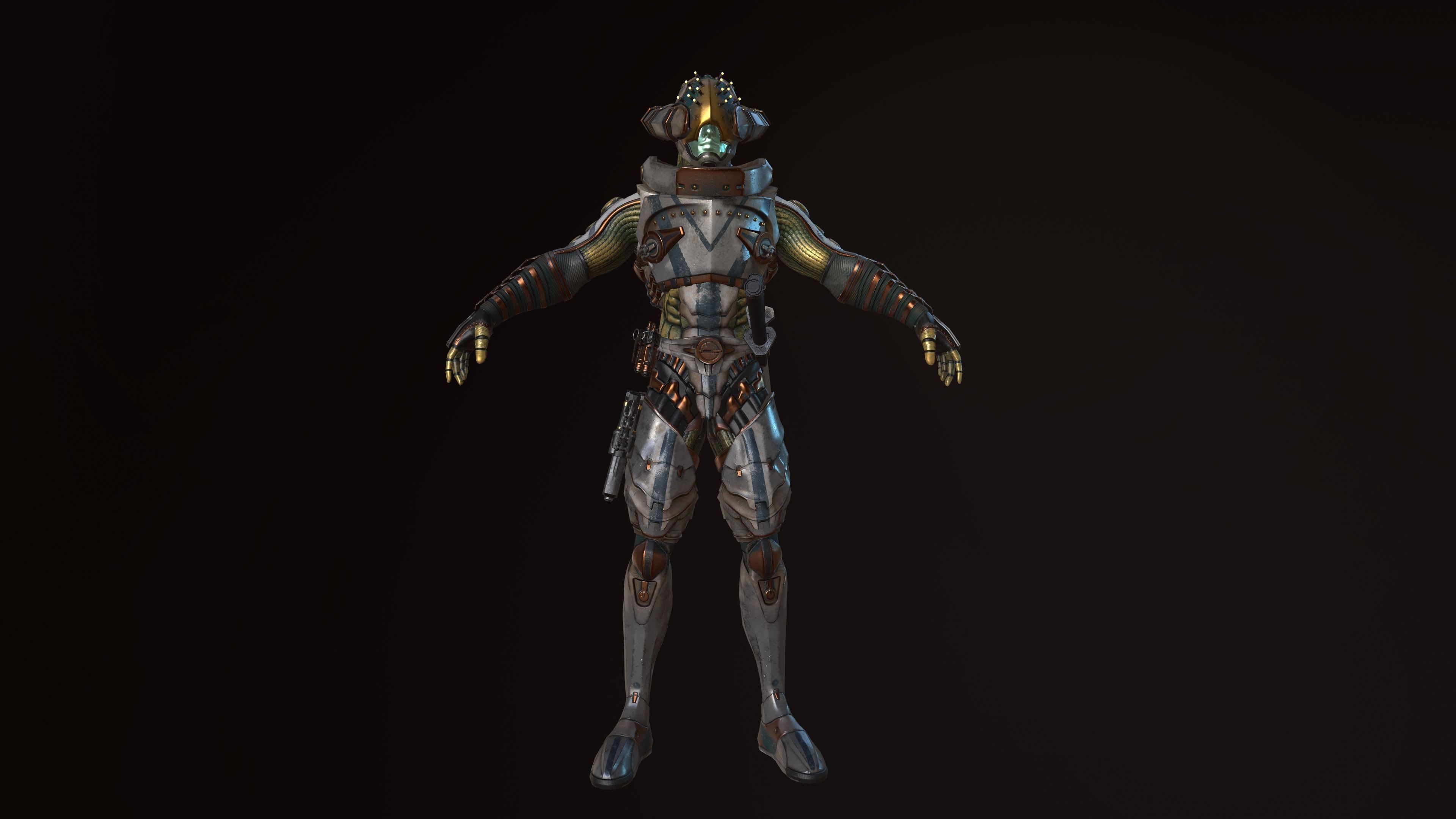 Shinobi Sci Fi Low-poly 3D model_3