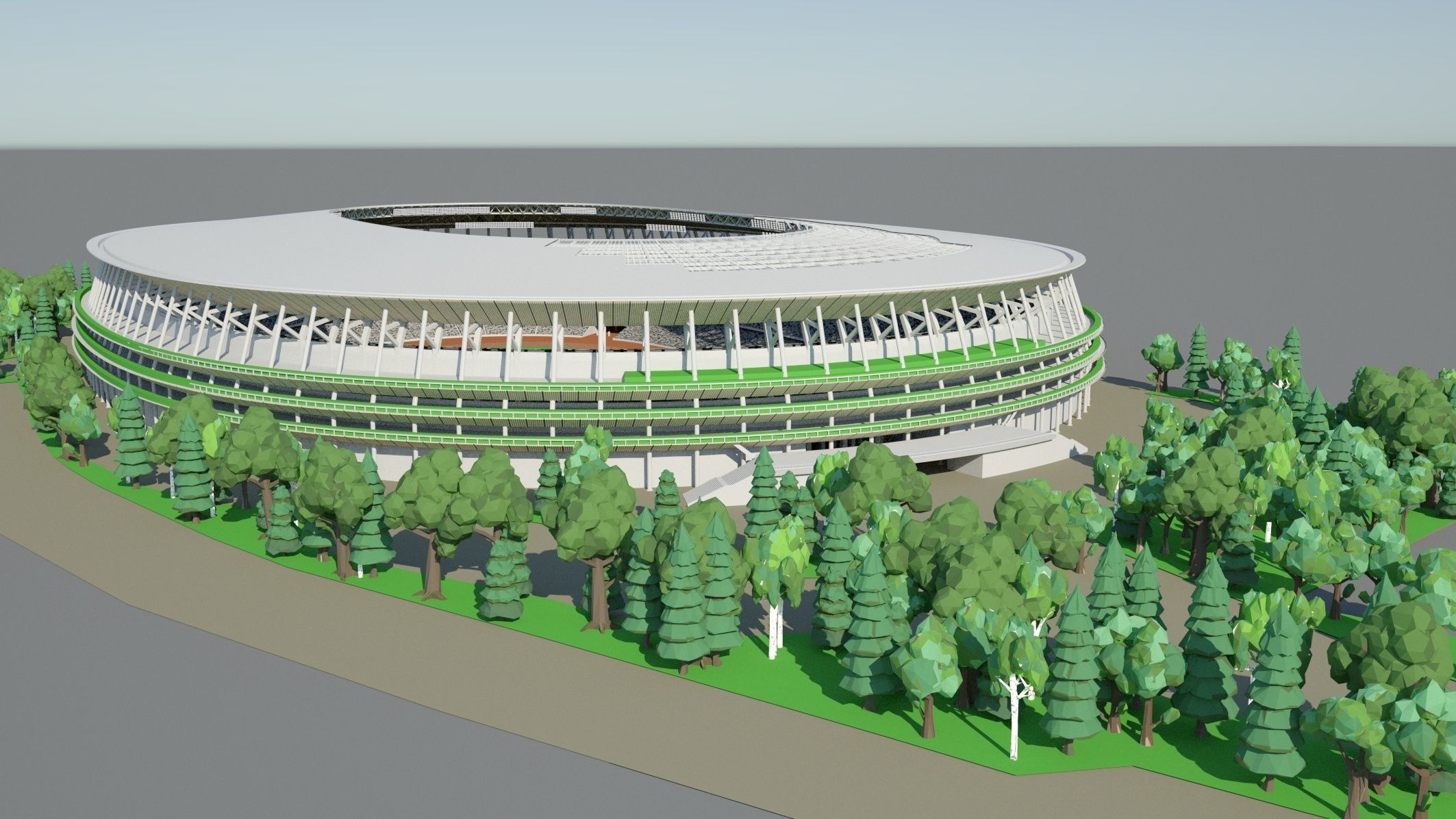 2020 Olympics Tokyo Stadium 3D model_1