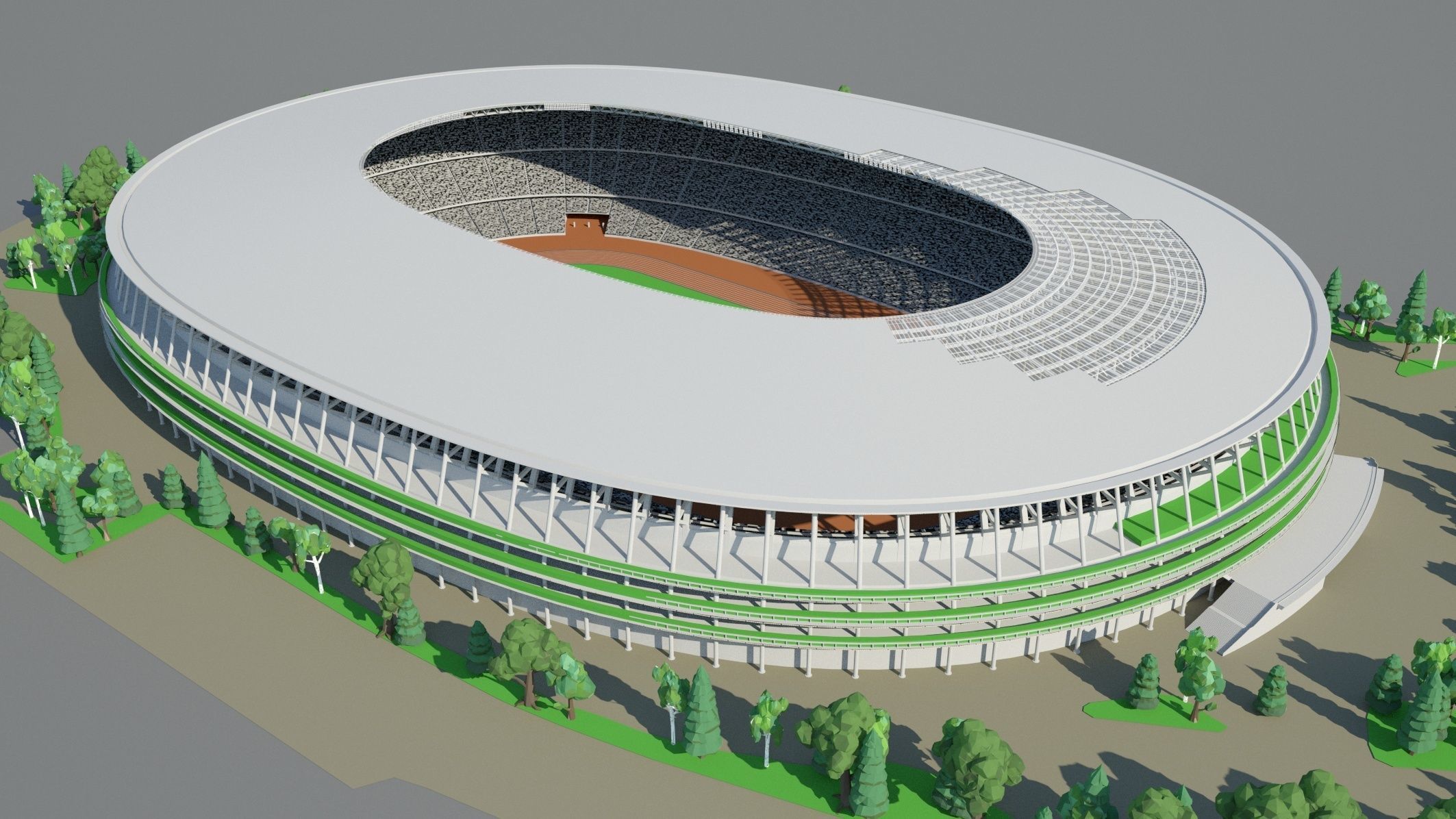 2020 Olympics Tokyo Stadium 3D model_2