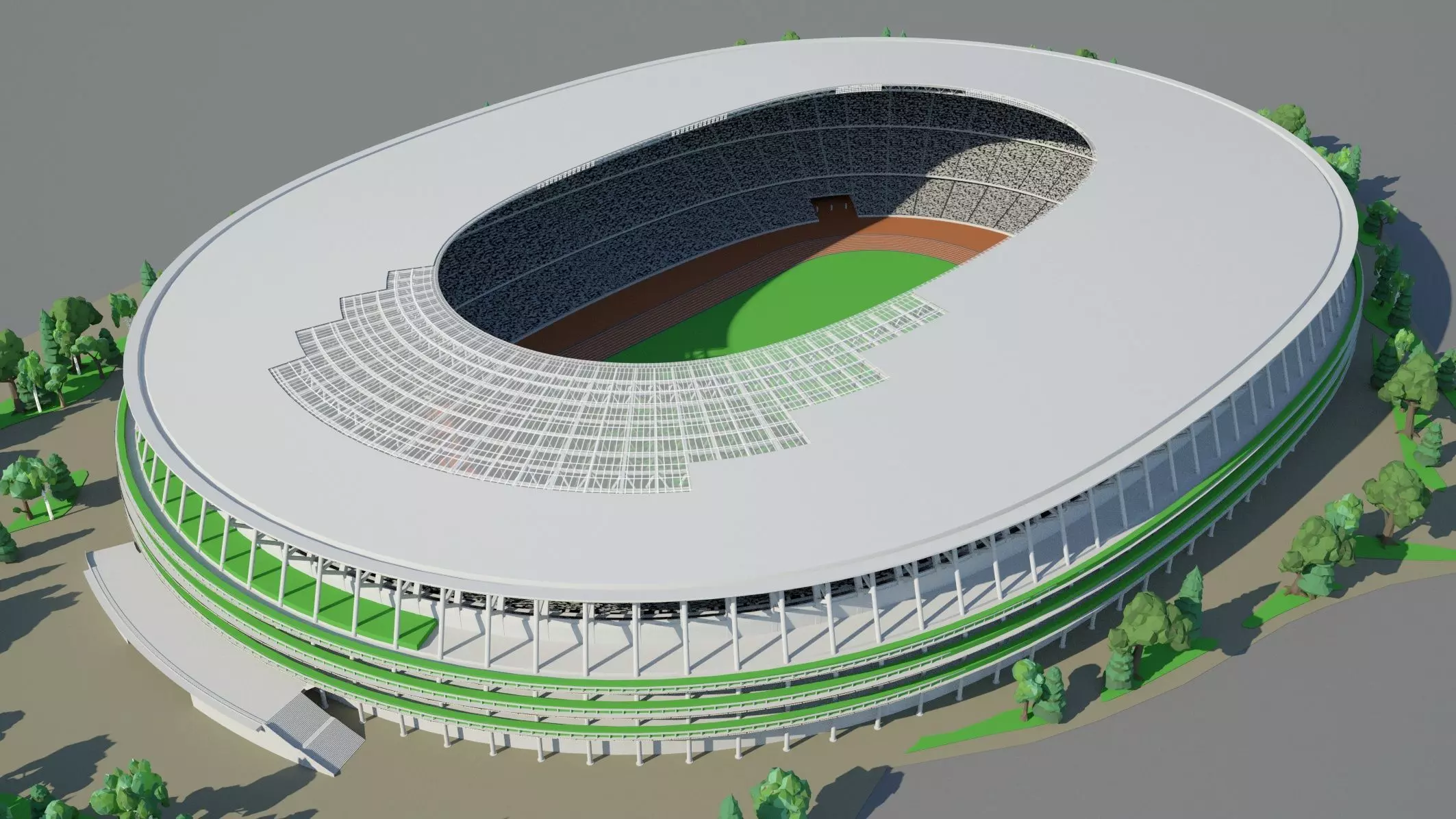 2020 Olympics Tokyo Stadium 3D model_0