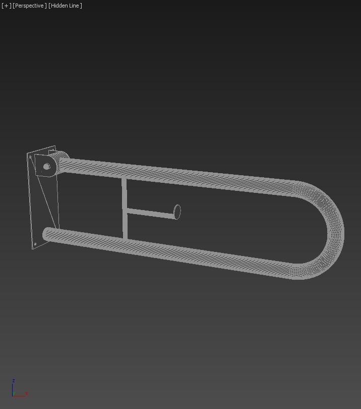 Stainless Handle Paper Holder Table Moving 3D model_1