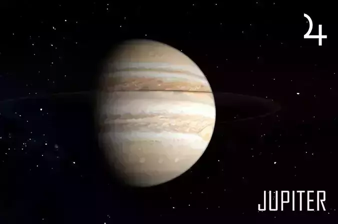 PLANET---JUPITER 4K jupiter in space Low-poly 3D model