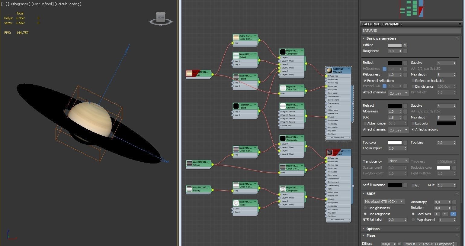 PLANET---SATURNE 4K planet saturn Low-poly 3D model_4