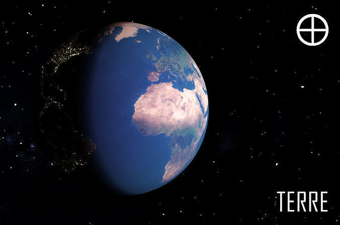 PLANET---BLUE EARTH 16K Low-poly 3D model