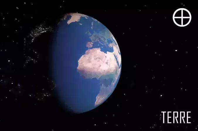 PLANET---BLUE EARTH 16K Low-poly 3D model