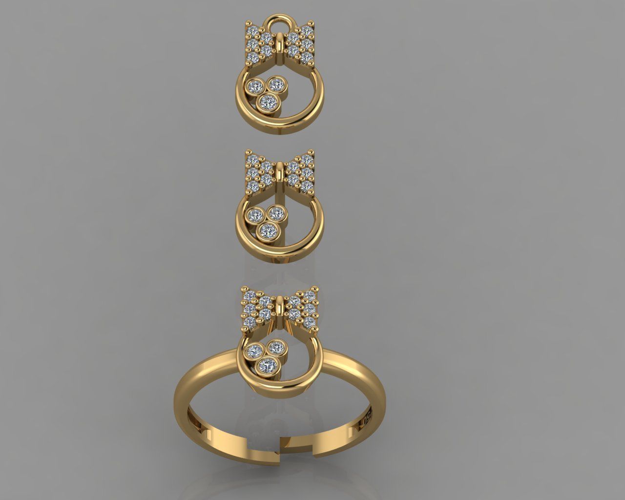 GC GOLD CM034- Diamond set 3D print model_1