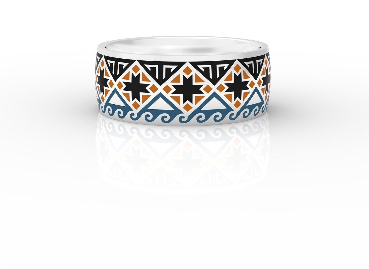 Wedding bands with enamel 3D print model_1