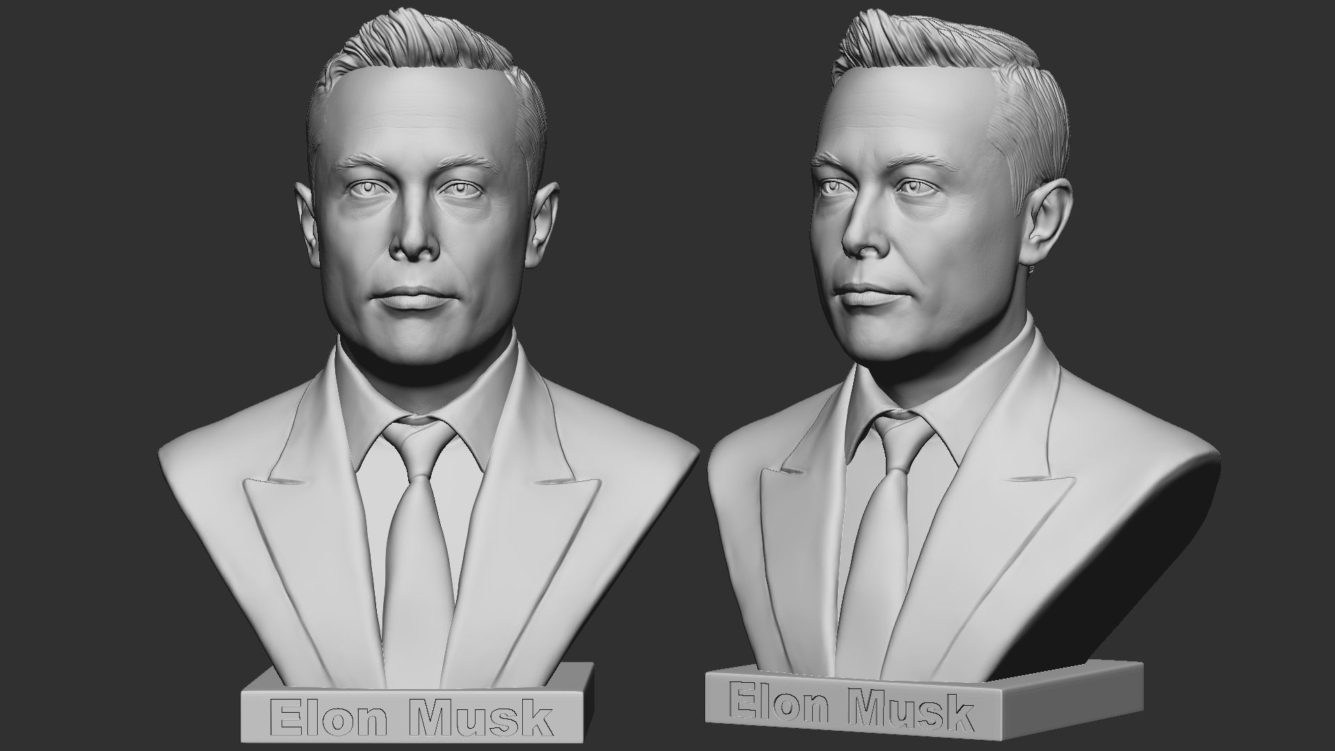 Elon Musk bust 3D print model_2