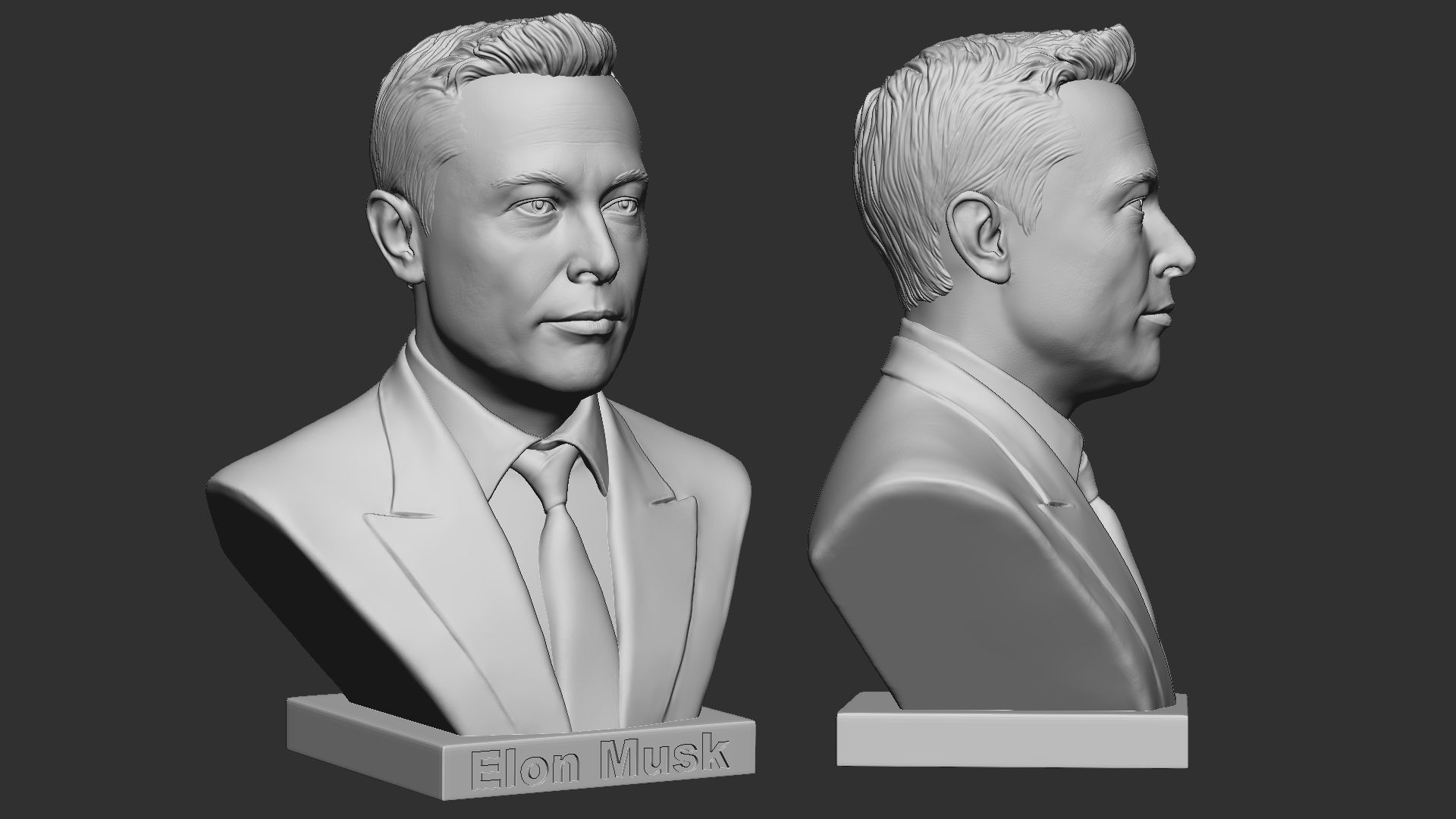 Elon Musk bust 3D print model_3