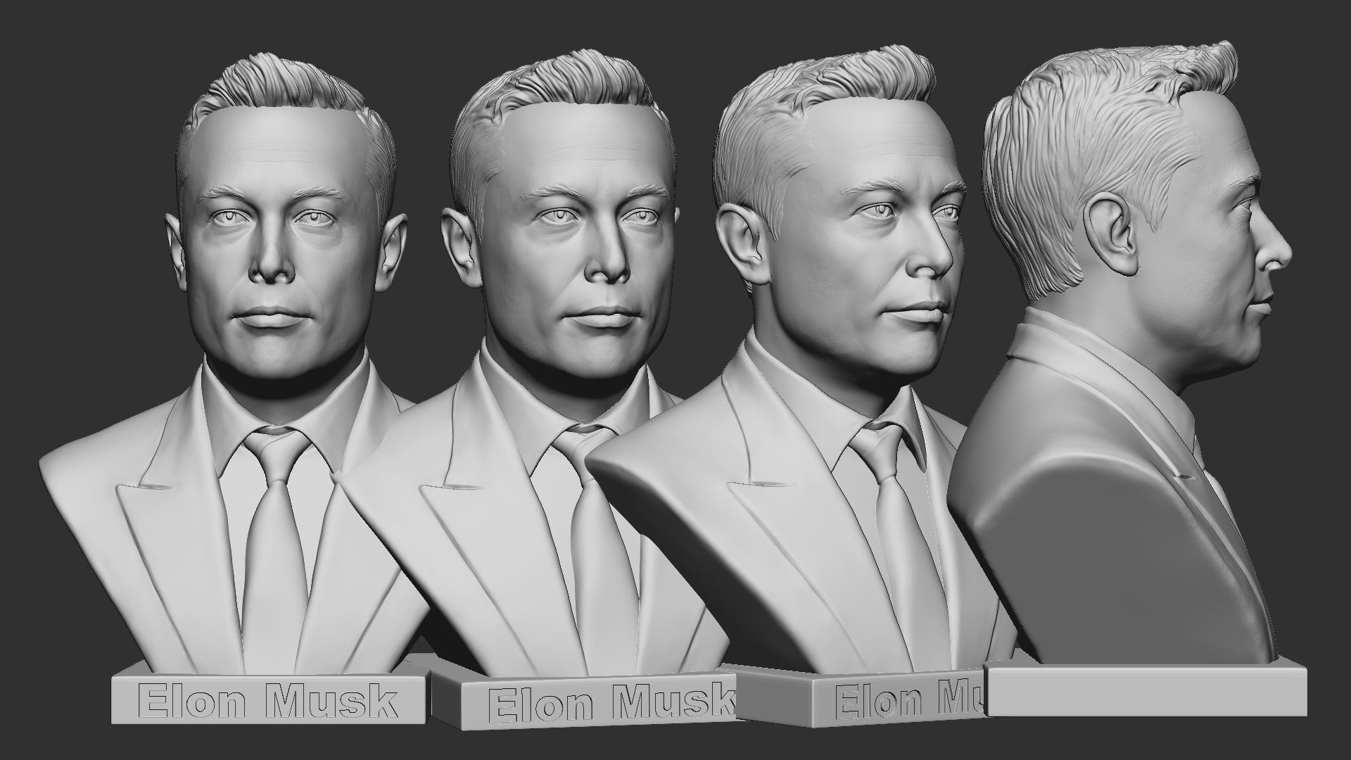Elon Musk bust 3D print model_10