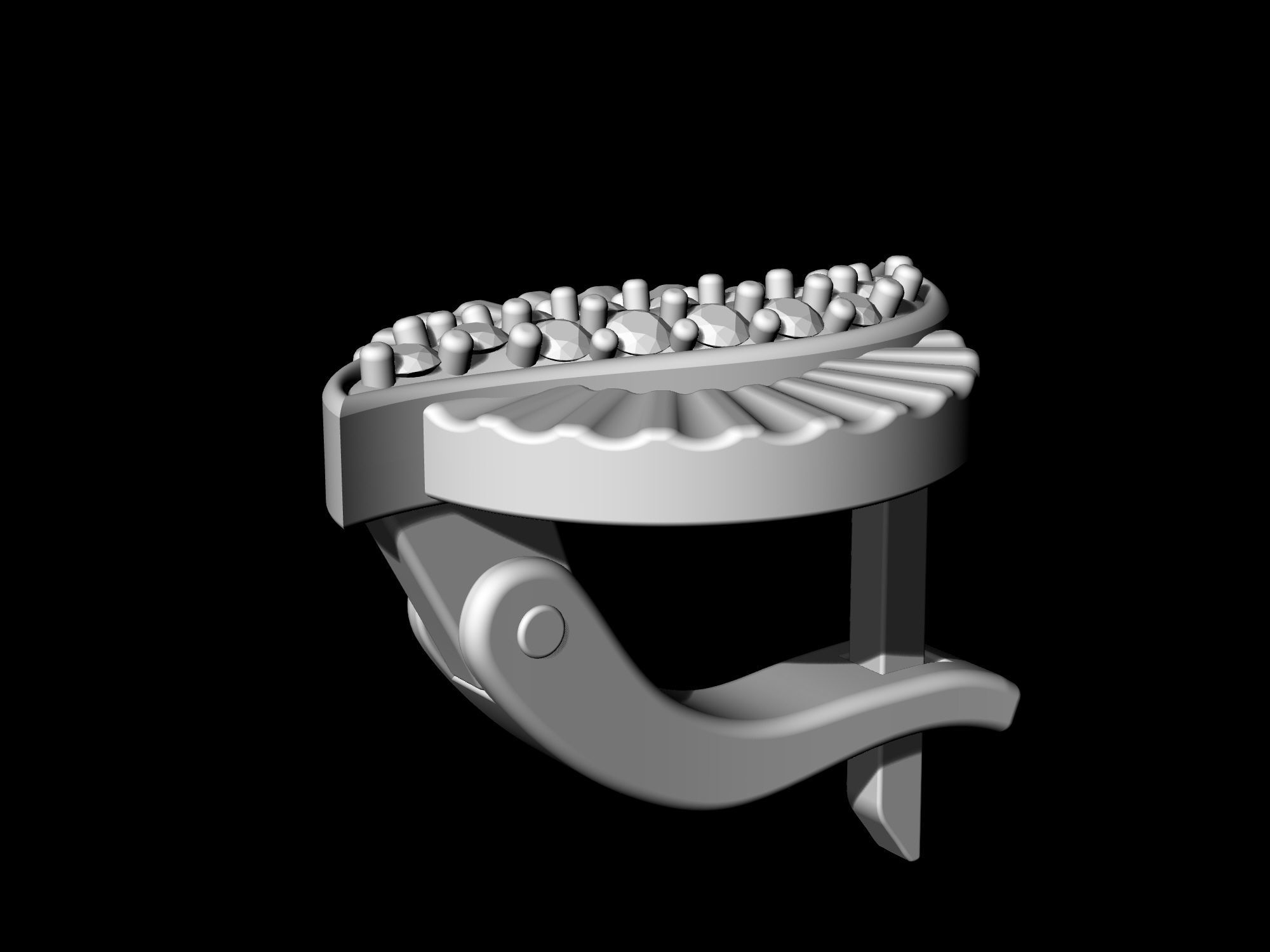 Polygonal circle Earrings and Ring 3D print model_17