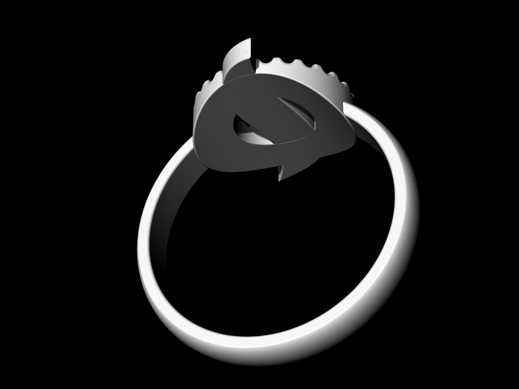 Polygonal circle Earrings and Ring 3D print model_23