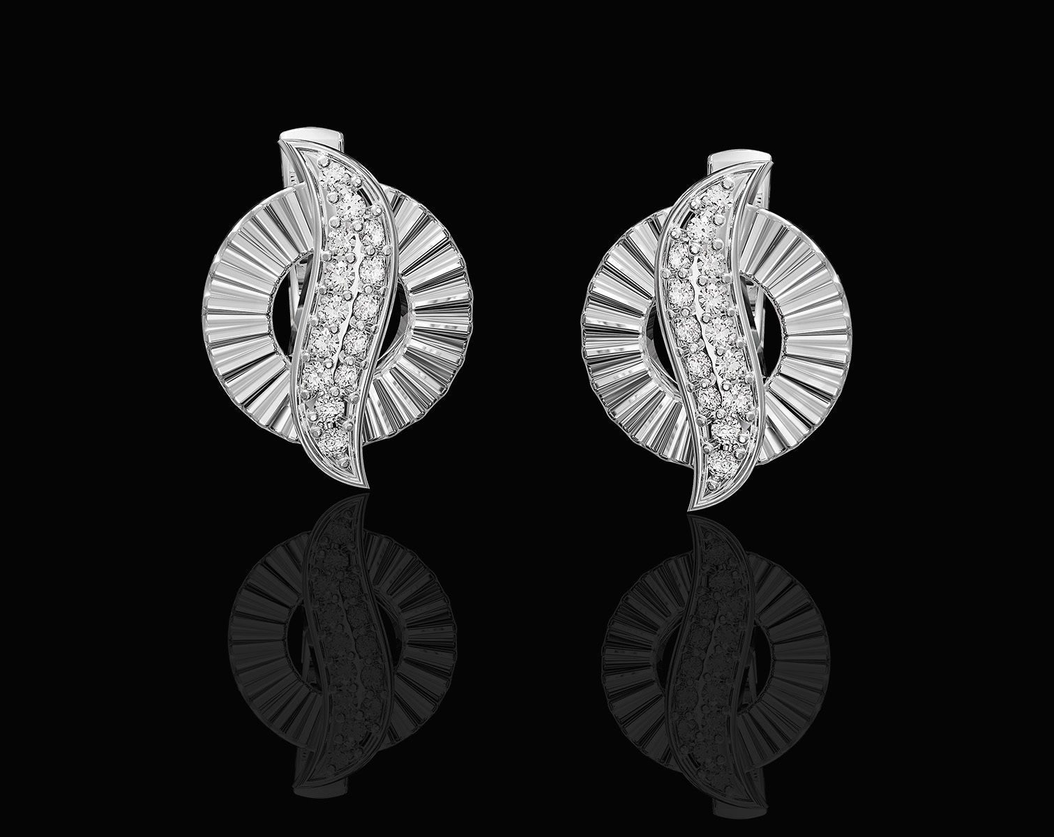 Polygonal circle Earrings and Ring 3D print model_3